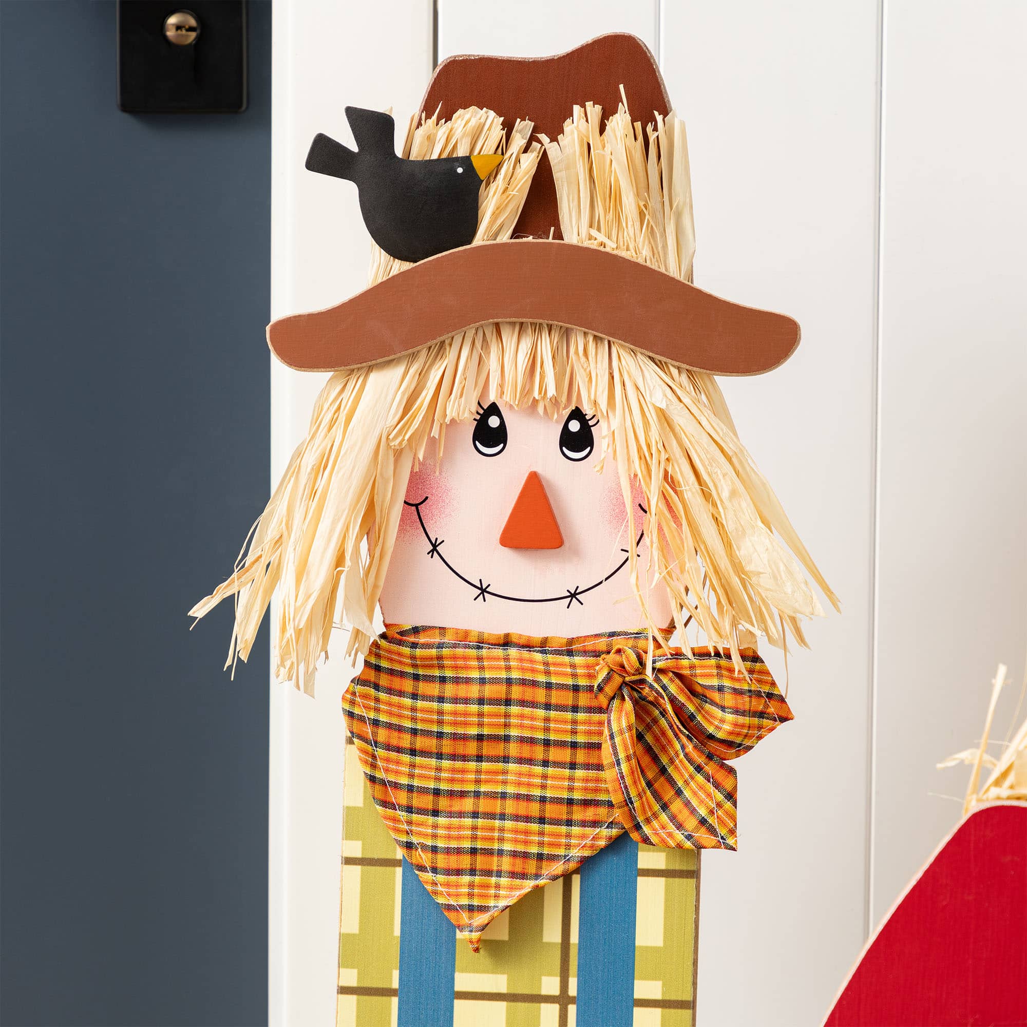 Glitzhome&#xAE; Fall Wood Sacrecrow Family Porch Decor Set