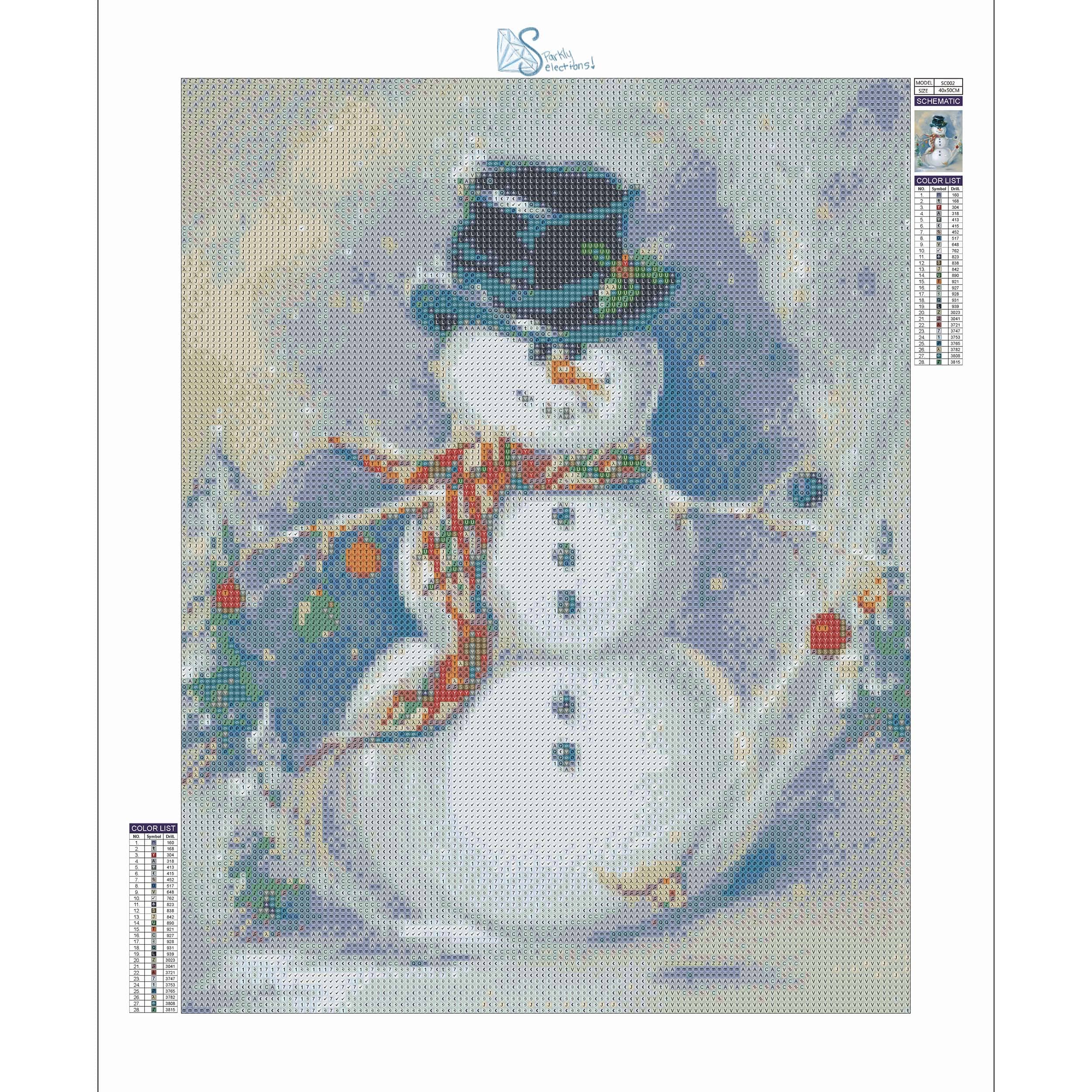 Sparkly Selections Snowman Diamond Painting Kit, Round Diamonds
