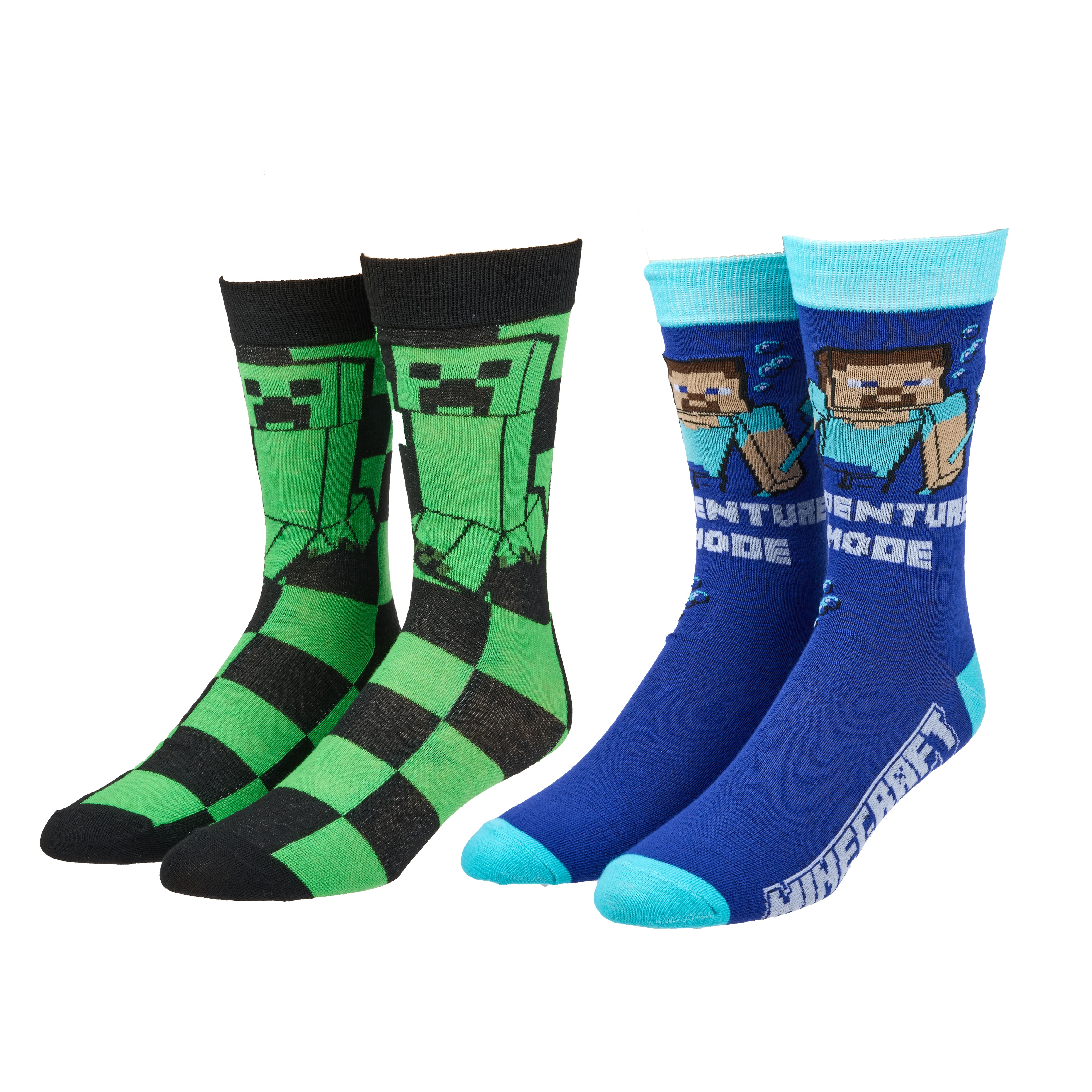 Minecraft&#xAE; 2 Pair Adult Crew Sock Set