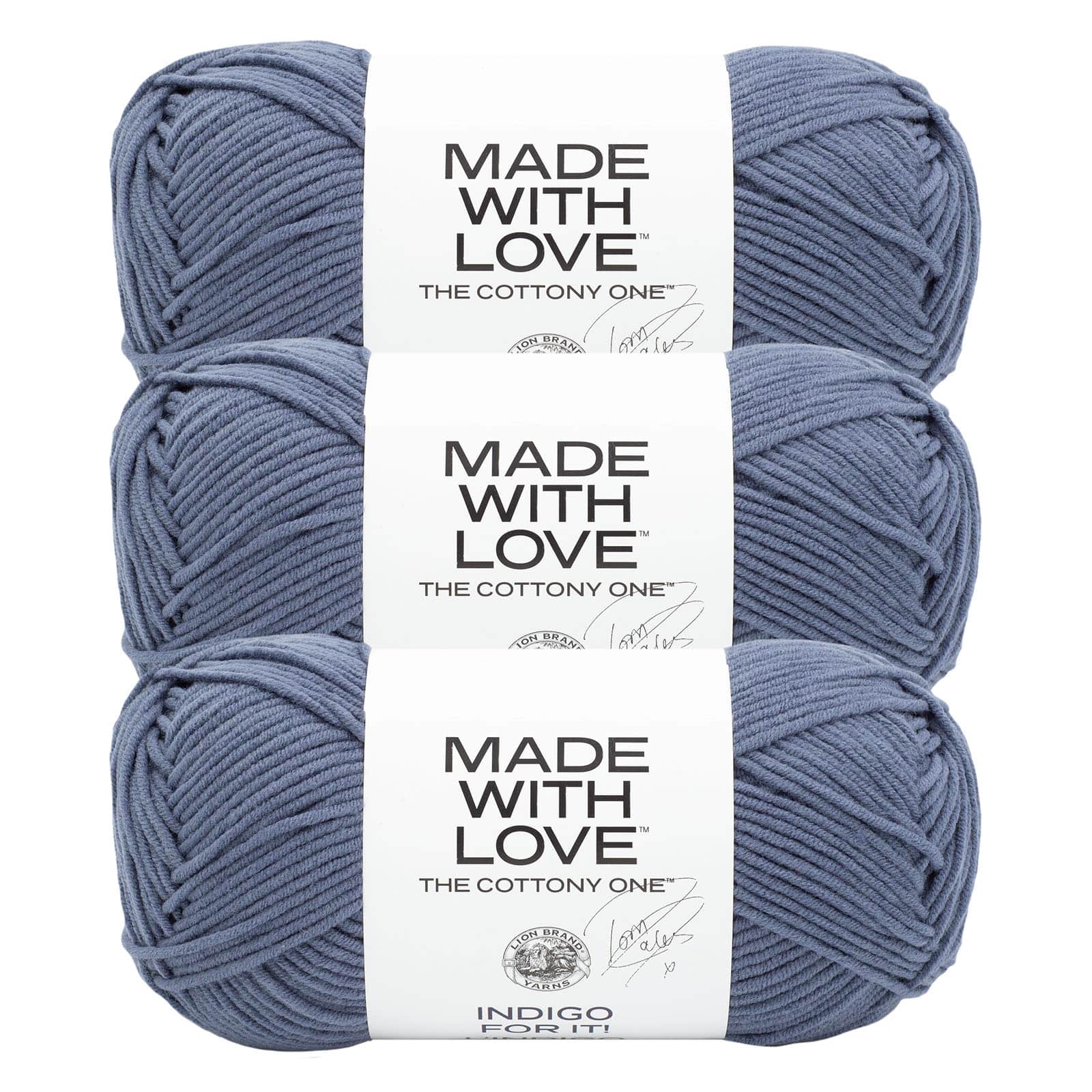 3 Pack Lion Brand&#xAE; Tom Daley Made with Love&#x2122; The Cottony One&#x2122; Yarn