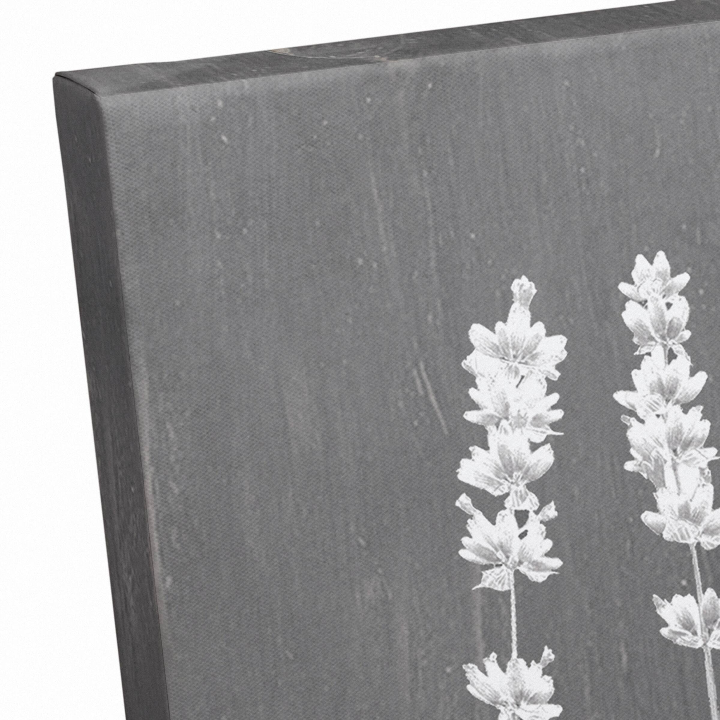 Pressed Lavender On Gray Canvas Wall Art