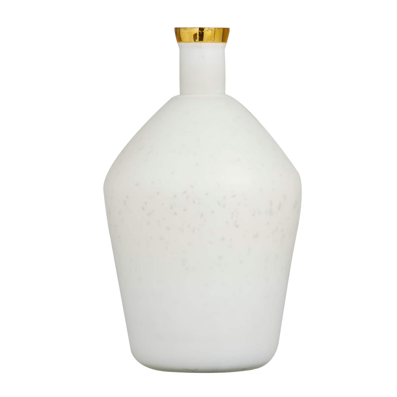 White Glass Glam Vase, 15 x 9 x 9 By Ivory And Iris