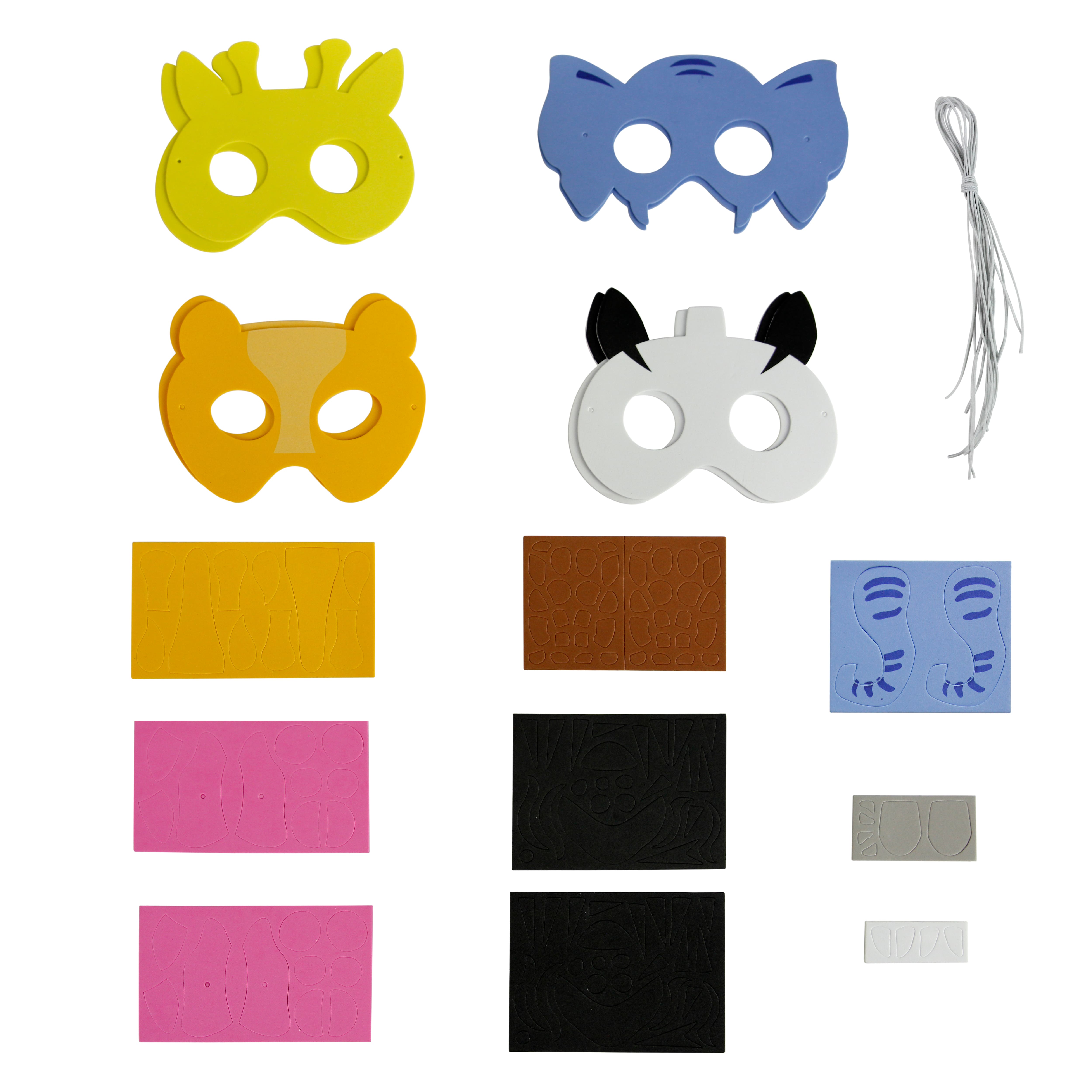 12 Pack: Animal Foam Mask Kit by Creatology&#x2122;