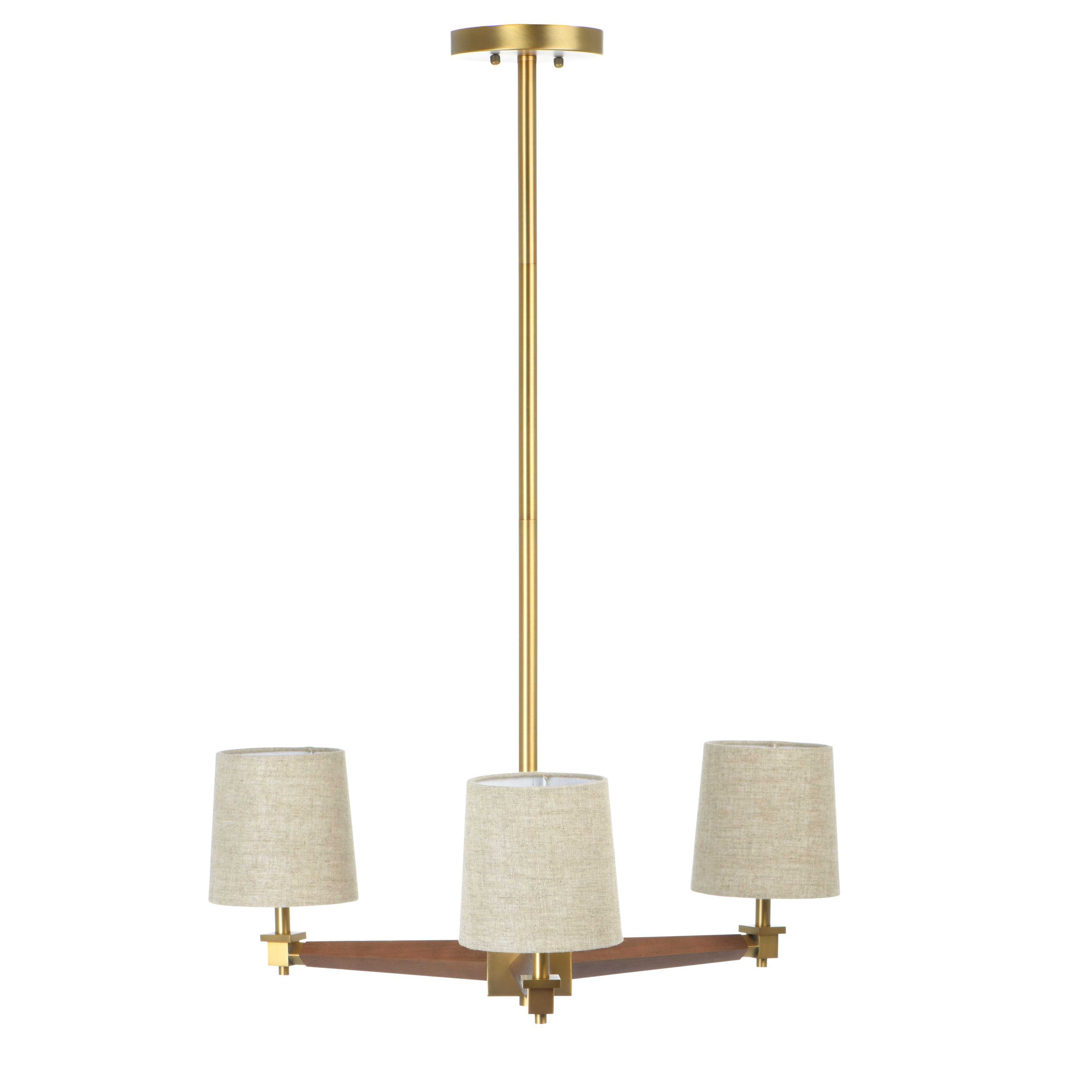 Hello Honey&#xAE; 37.5&#x22; Wood &#x26; Metal Chandelier with Linen Shades