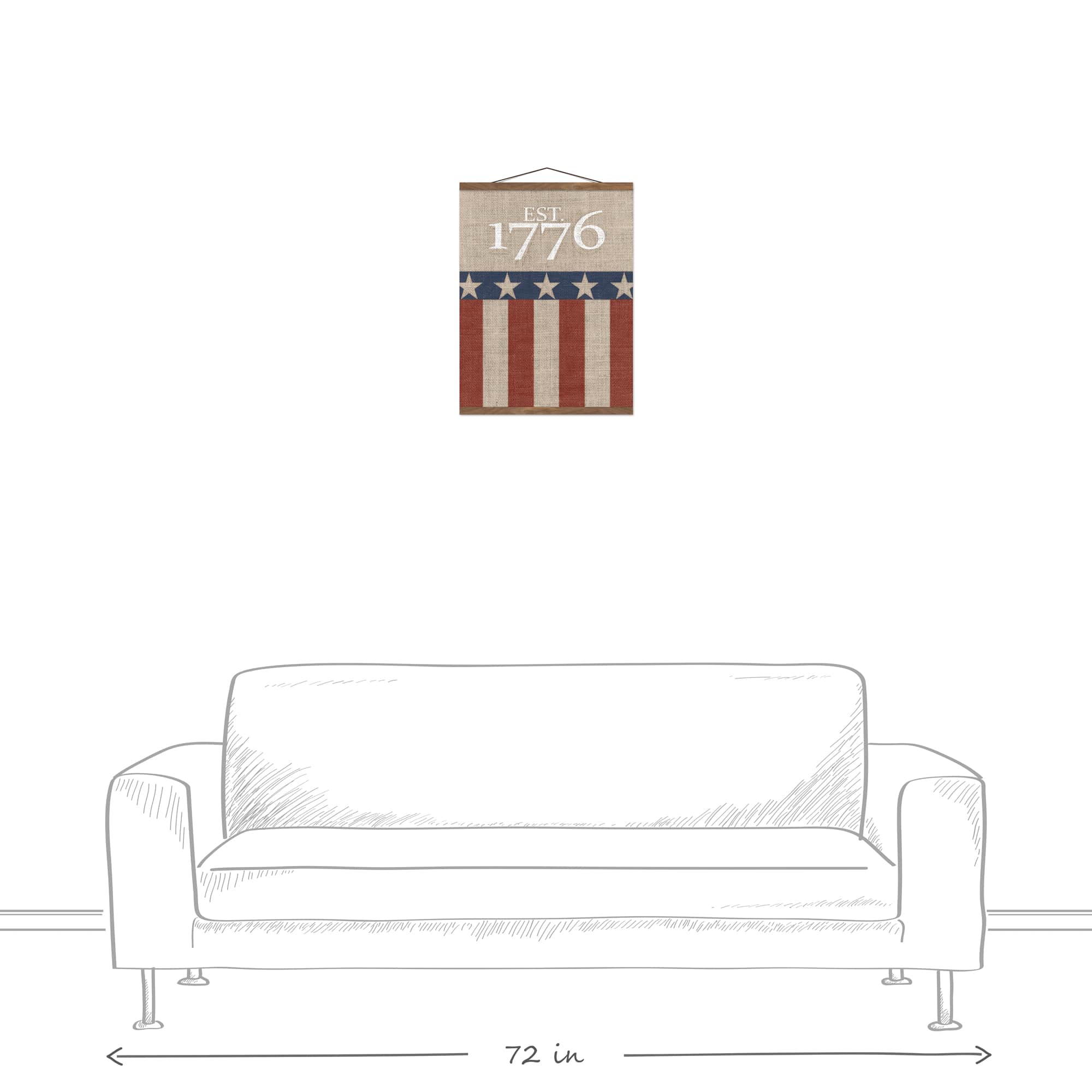 Est. 1776 Teak Hanging Canvas