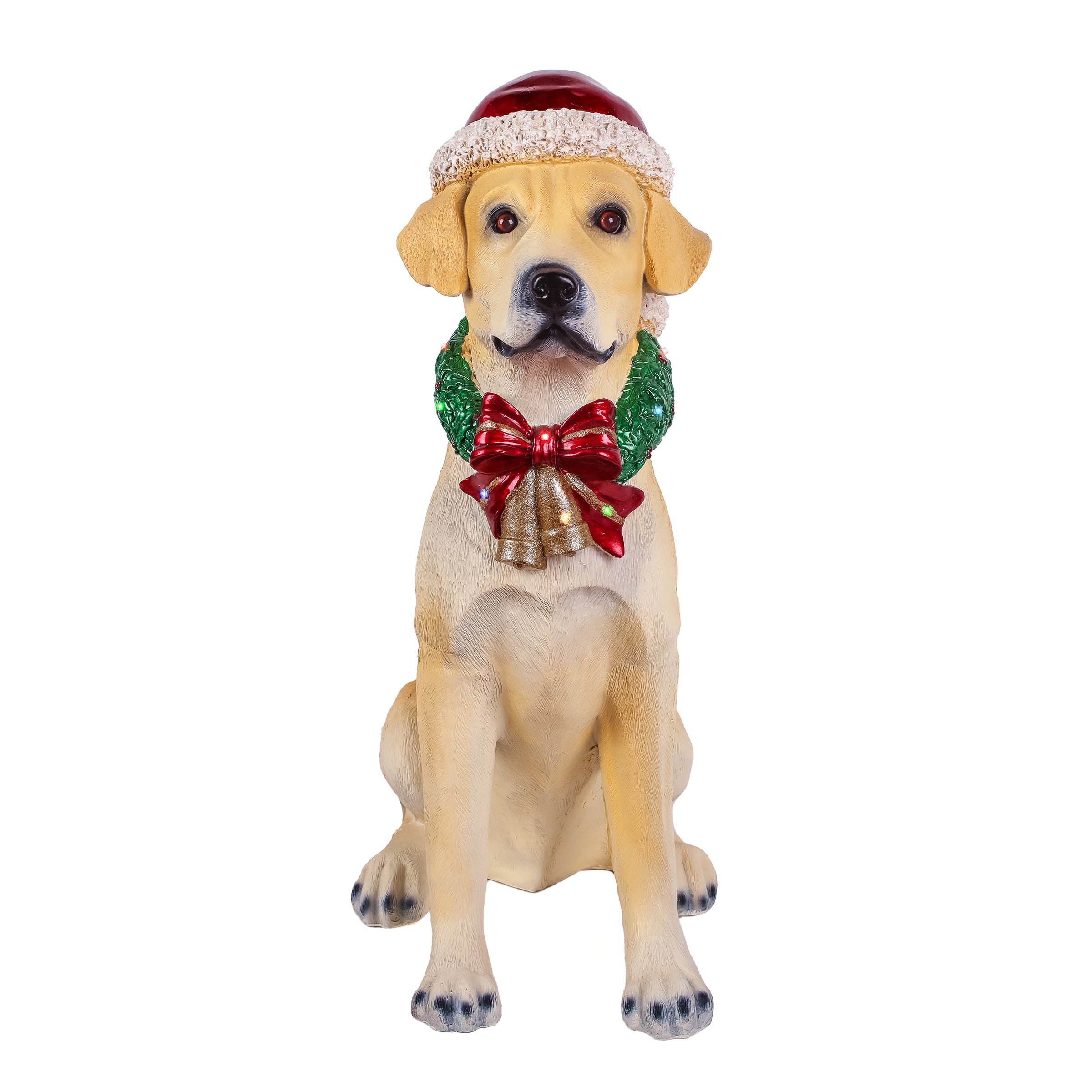 28&#x22; Motion-Activated Labrador Retriever with Wagging Tail, Music and 10 Multicolor UL LED Lights