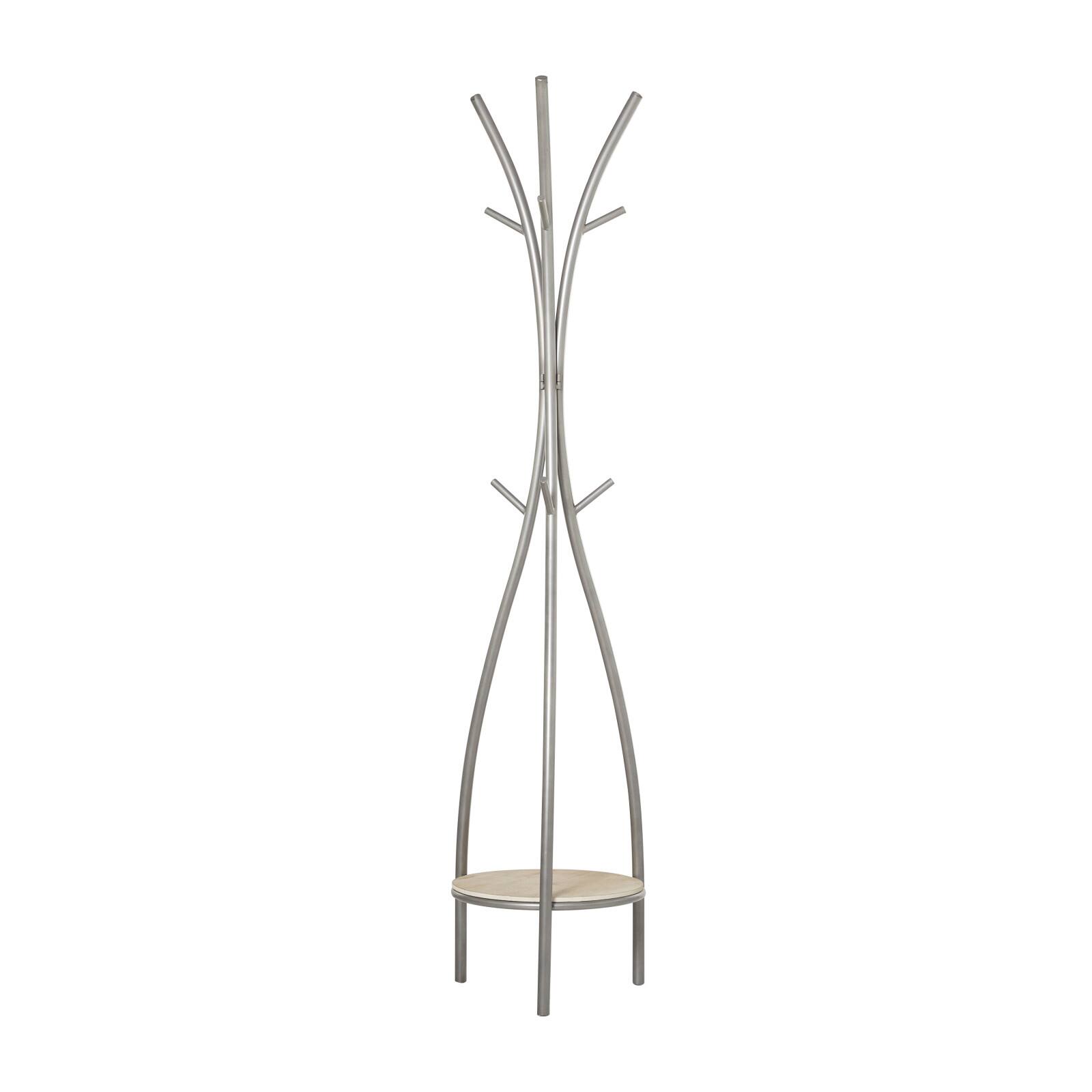 Silver Metal Modern Coat Rack, 73" x 17" x 17"