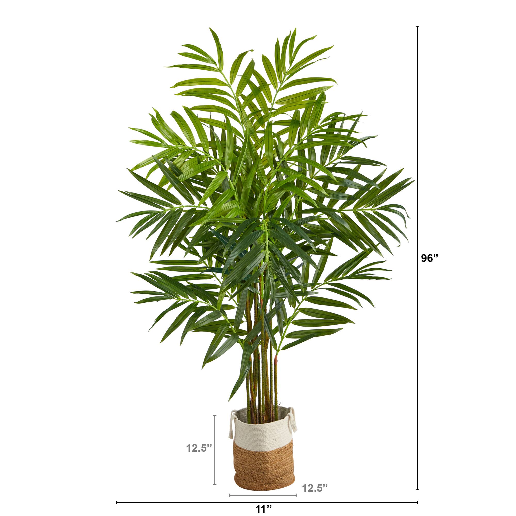 8ft. King Palm Artificial Tree with 12 Bendable Branches in Handmade Natural Jute and Cotton Planter
