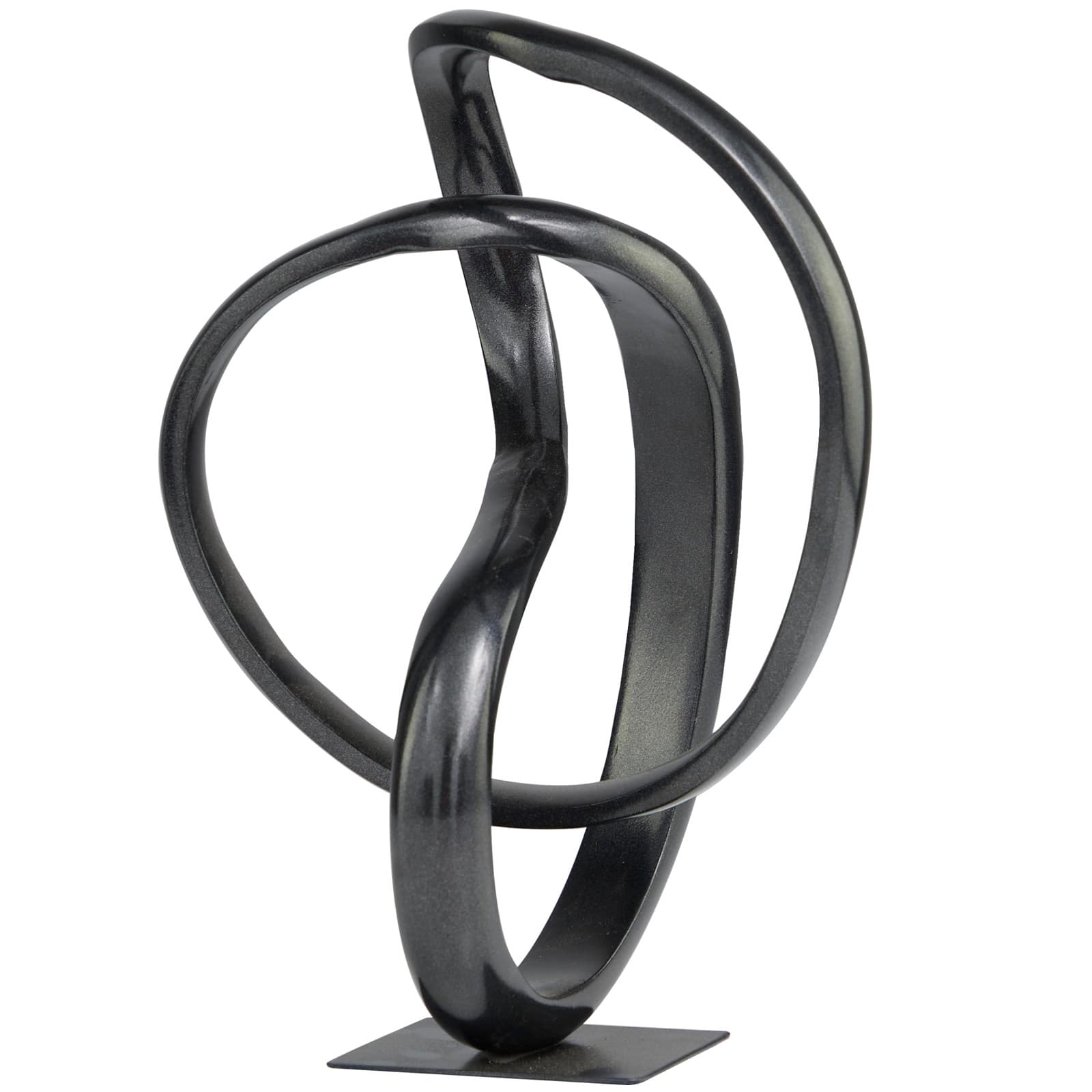 11.25" Dark Gray Aluminum Circular Abstract Sculpture Décor