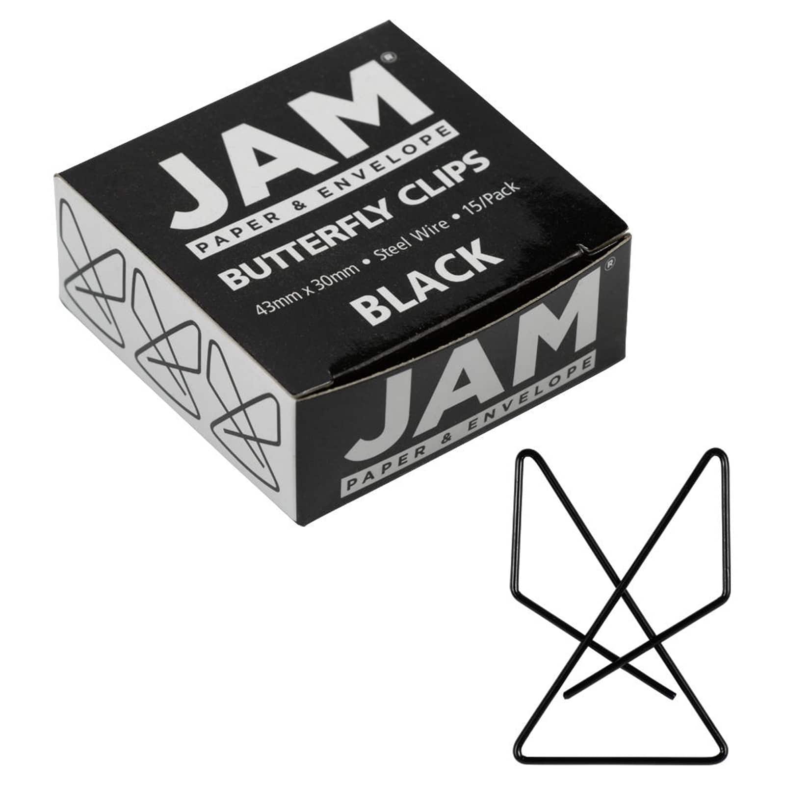 JAM Paper 1.5" Butterfly Clip Paper Clips, 15ct.