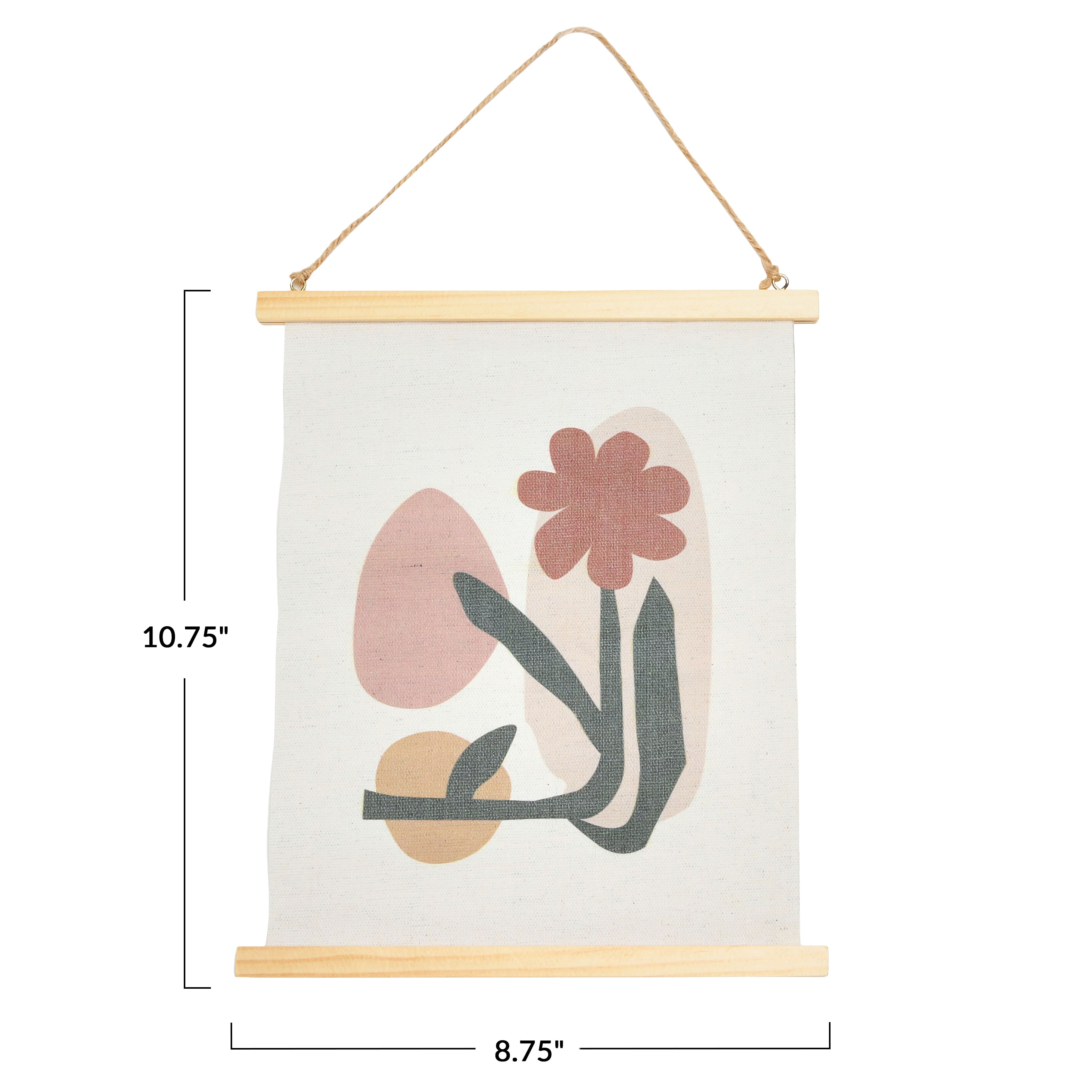 Abstract Floral Canvas Wall Scrolls, 3ct.