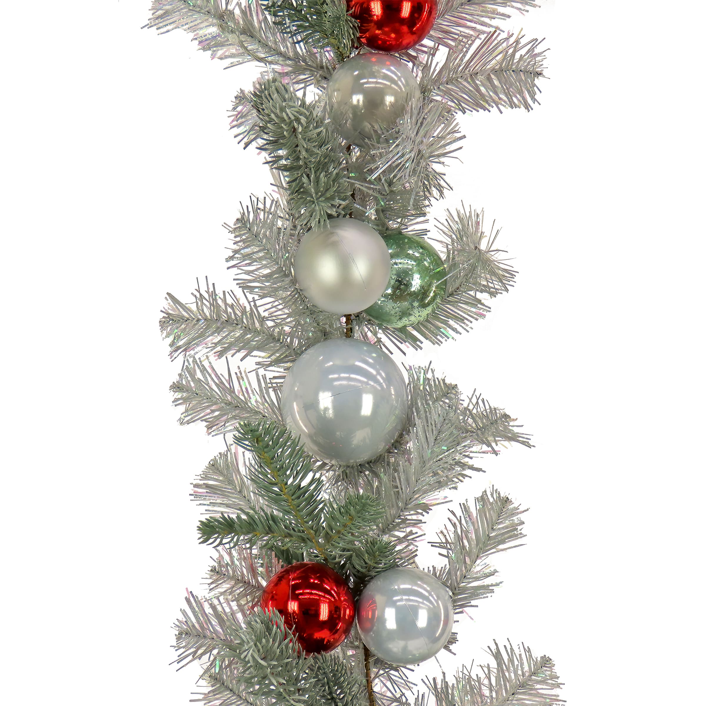 9ft. Christmas Be Merry Trimmed Silver Garland, 75 Pure White LED Lights