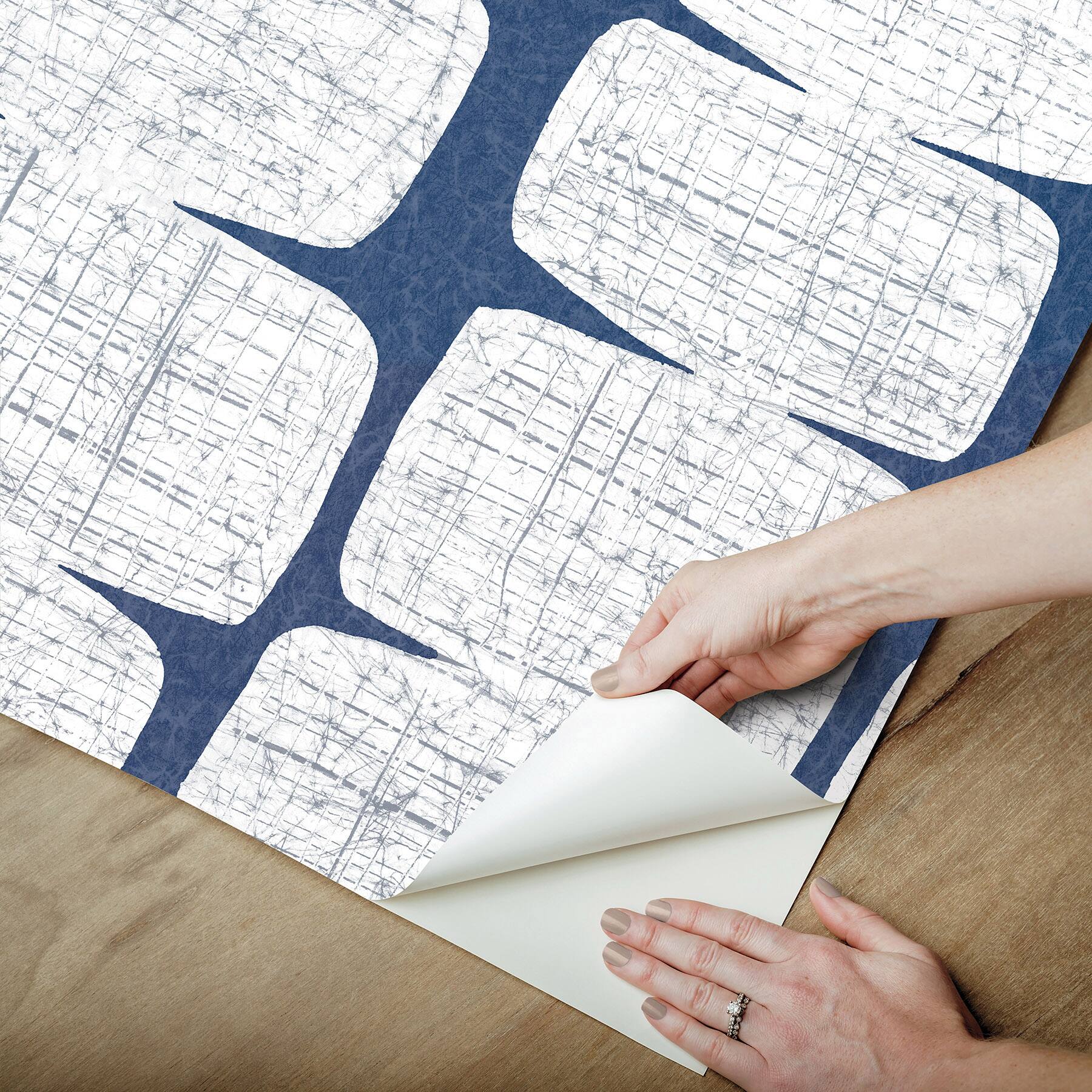 RoomMates Blue Mid-Century Beads Peel & Stick Wallpaper