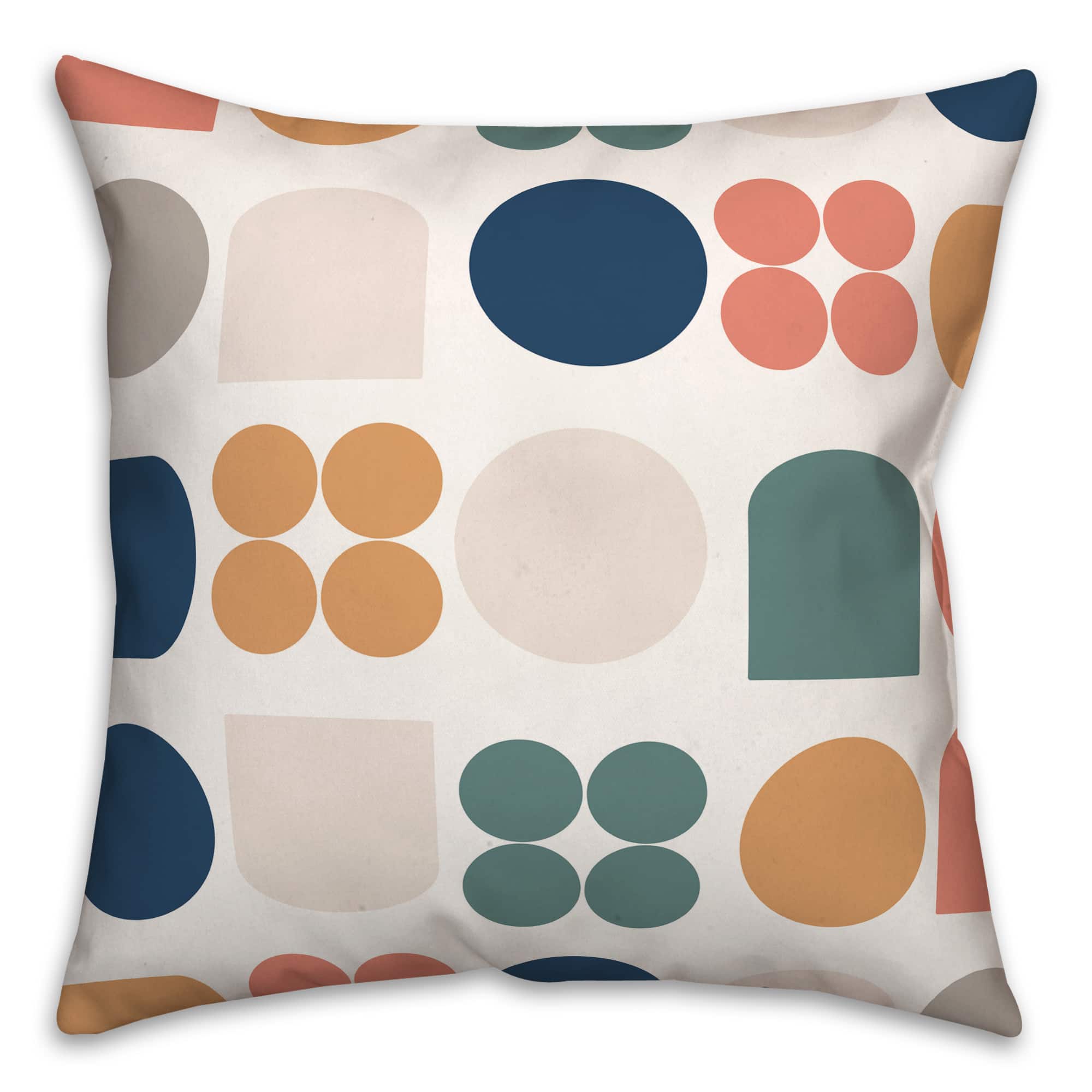 Retro Shapes Throw Pillow