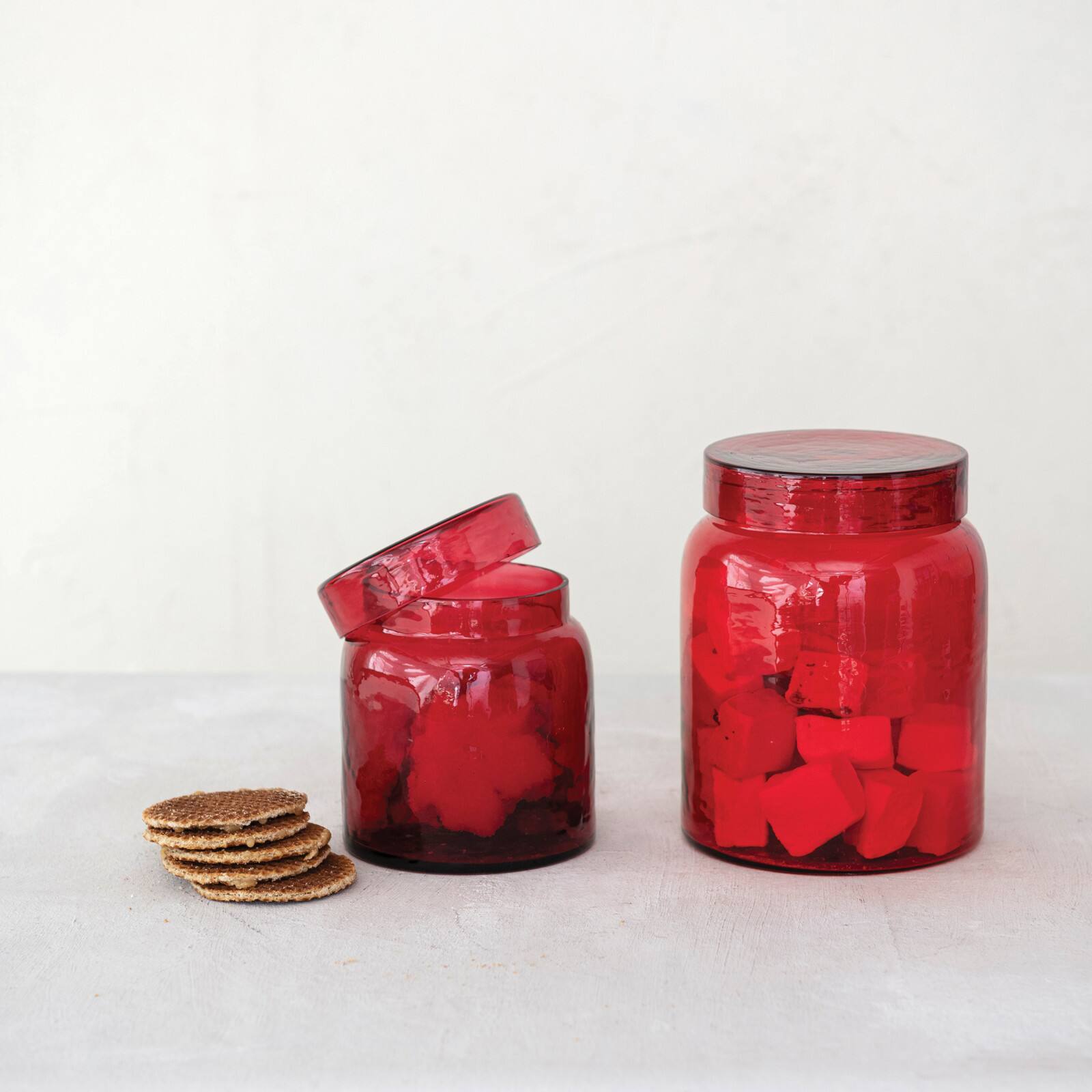 Hello Honey&#xAE; Red Glass Jar