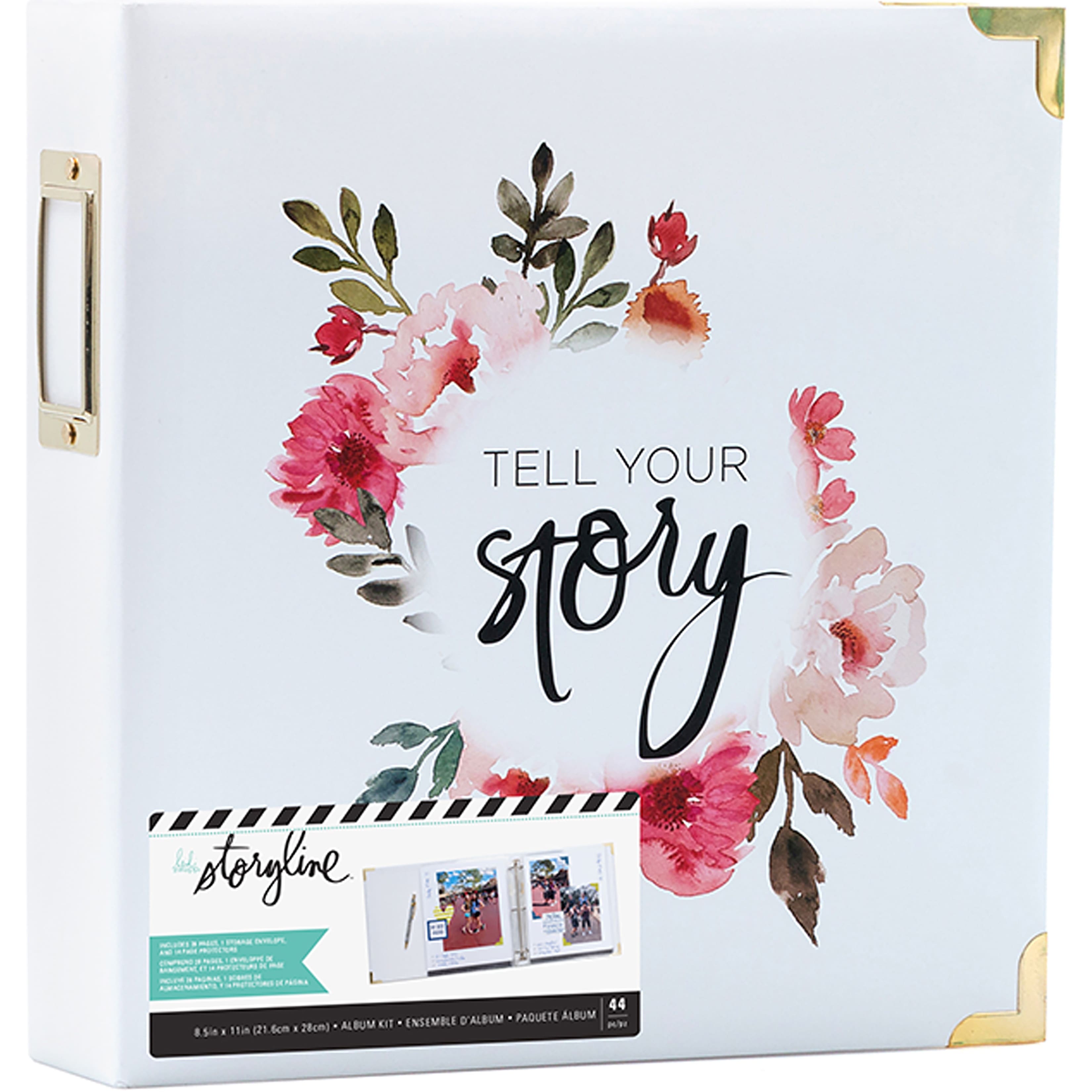 Heidi Swapp&#x2122; Storyline 2 White Floral D-Ring Album