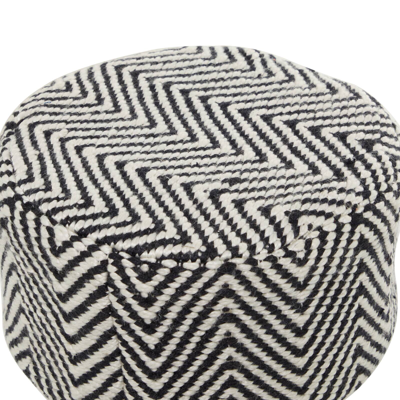 Black Wood Bohemian Stool, 16&#x22; x 16&#x22; x 17&#x22;