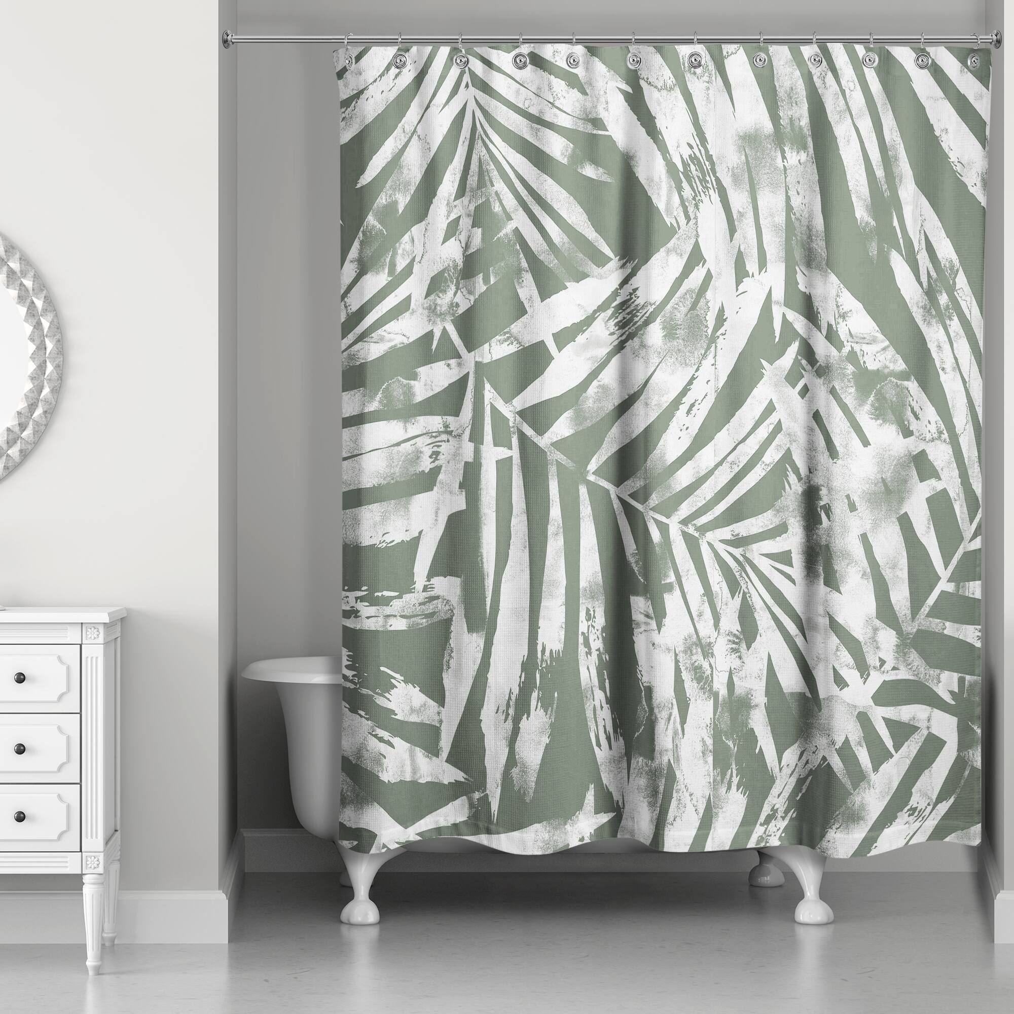 Tropical Leaves Shower Curtain