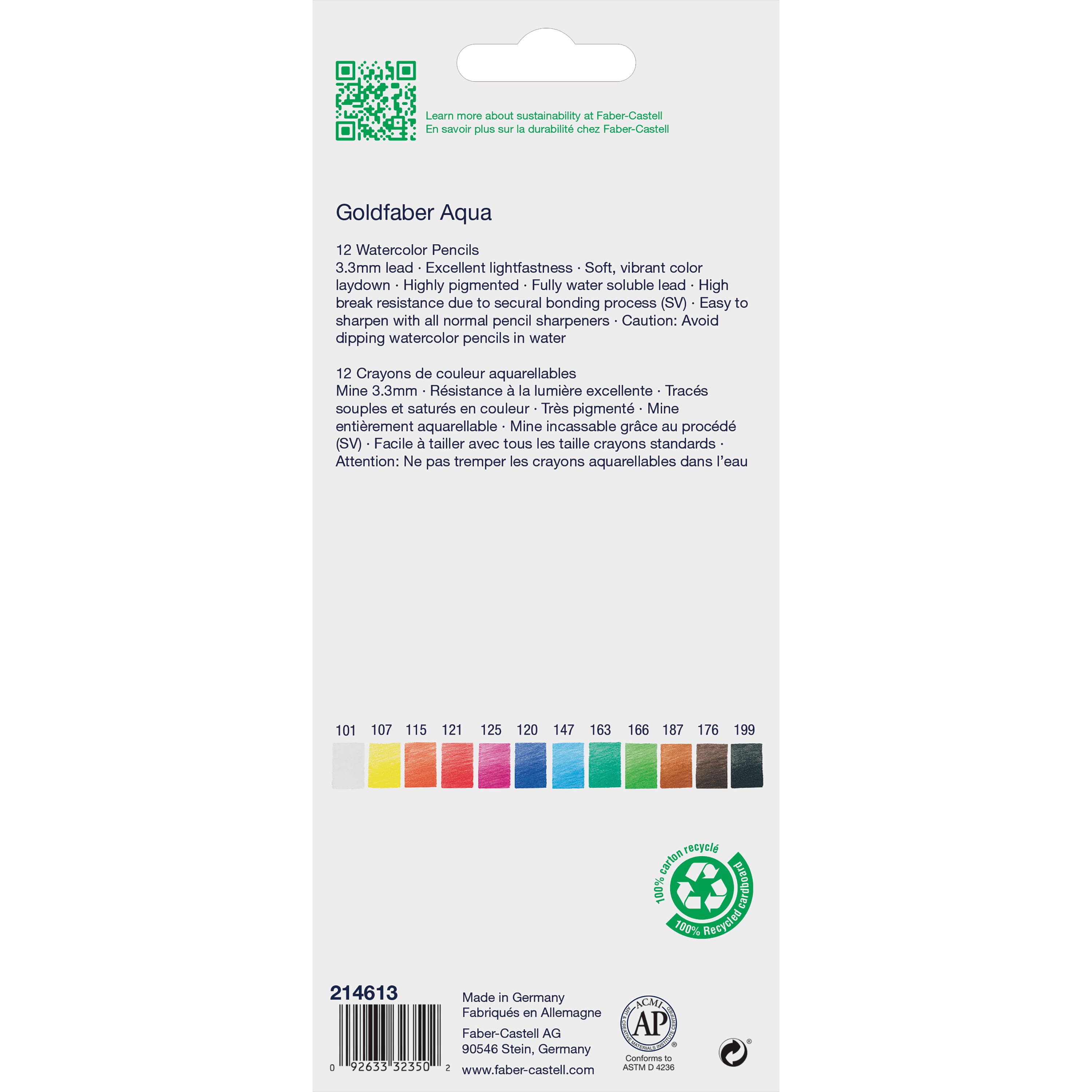 Faber-Castell&#xAE; Goldfaber Aqua 12 Color Basic Watercolor Pencil Set
