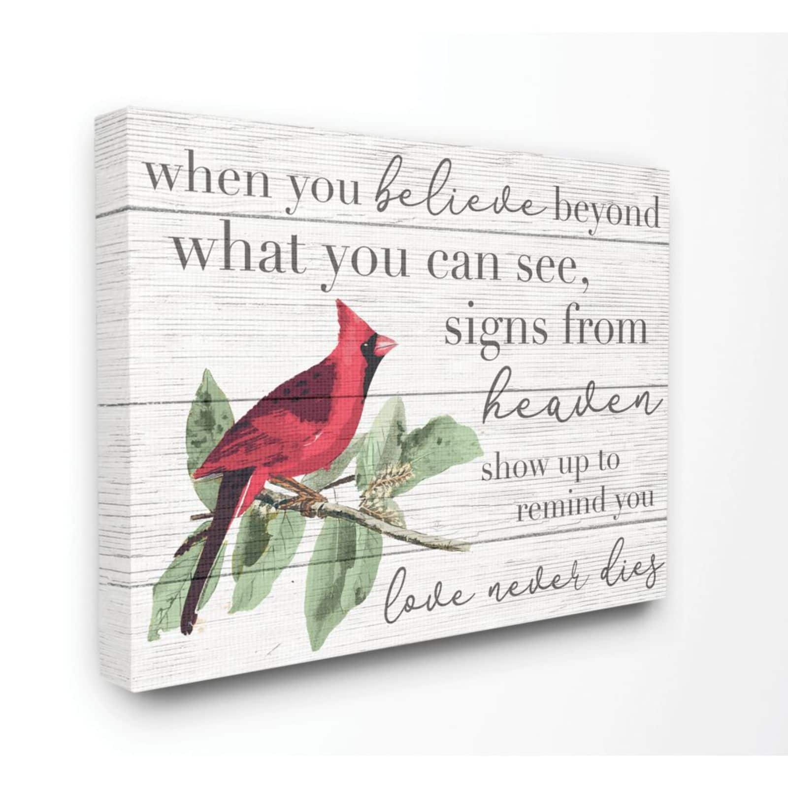 Stupell Industries Love Never Dies Cardinal Wall Art