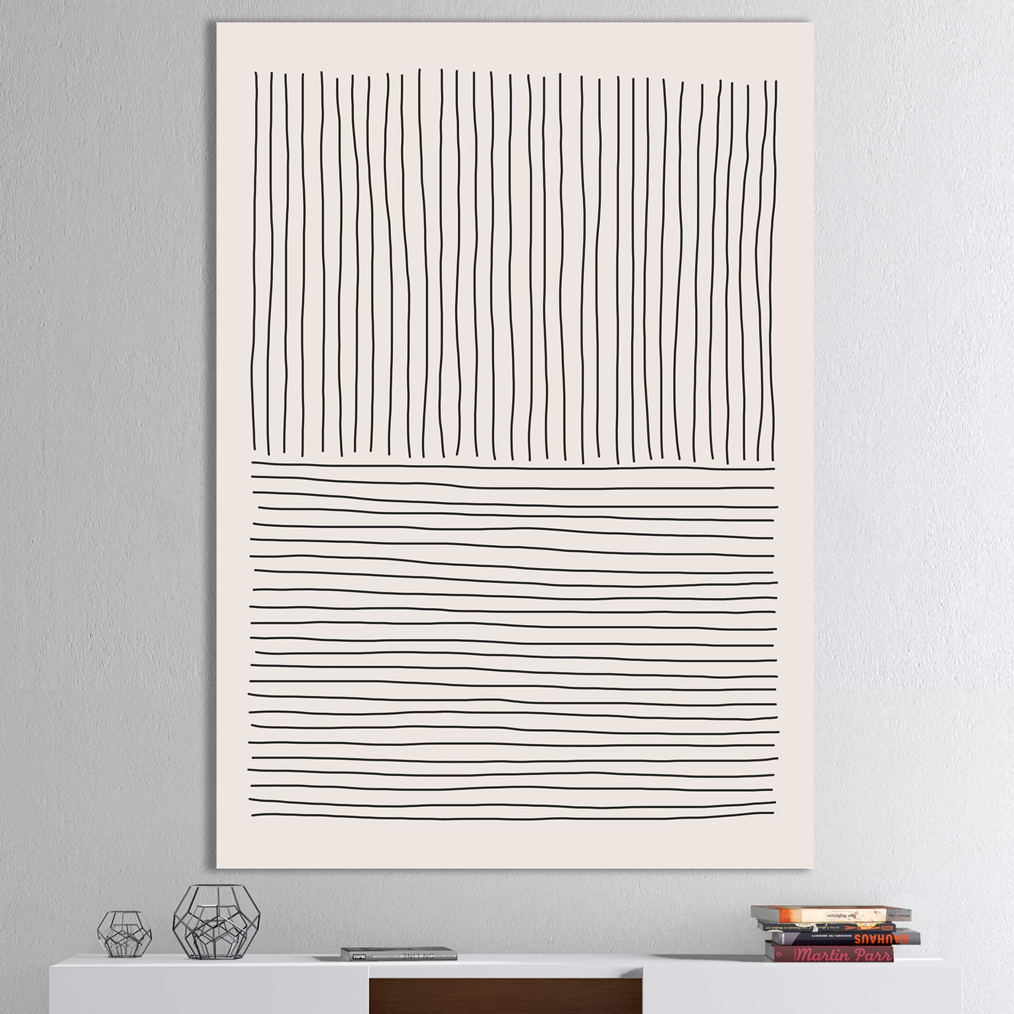 Designart - Minimal Geometric Lines III - Modern Canvas Wall Art Print