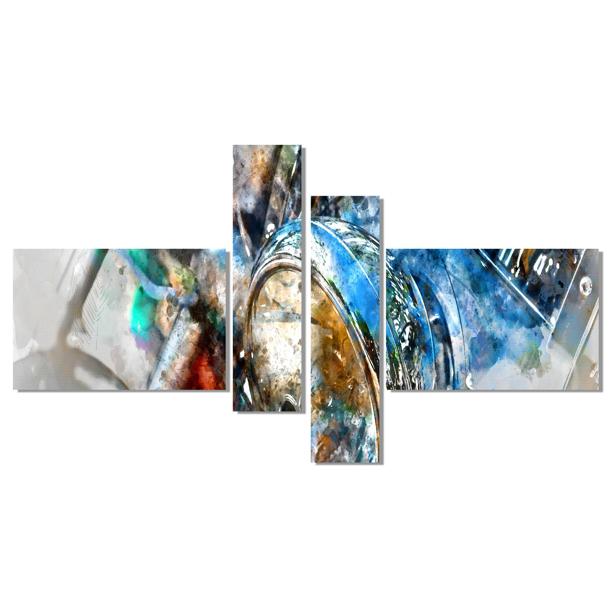 Designart - Motorcycle Headlight Watercolor - Contemporary Canvas Art Print