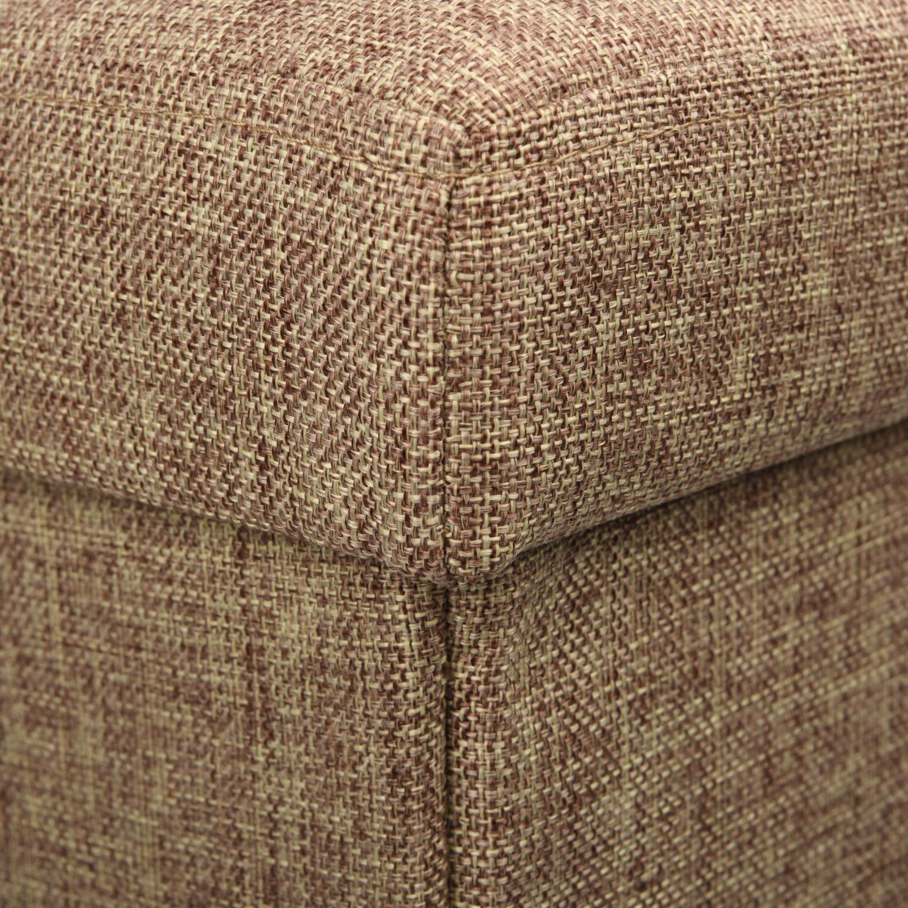 Simplify 15" Faux Linen Folding Storage Ottoman Cube