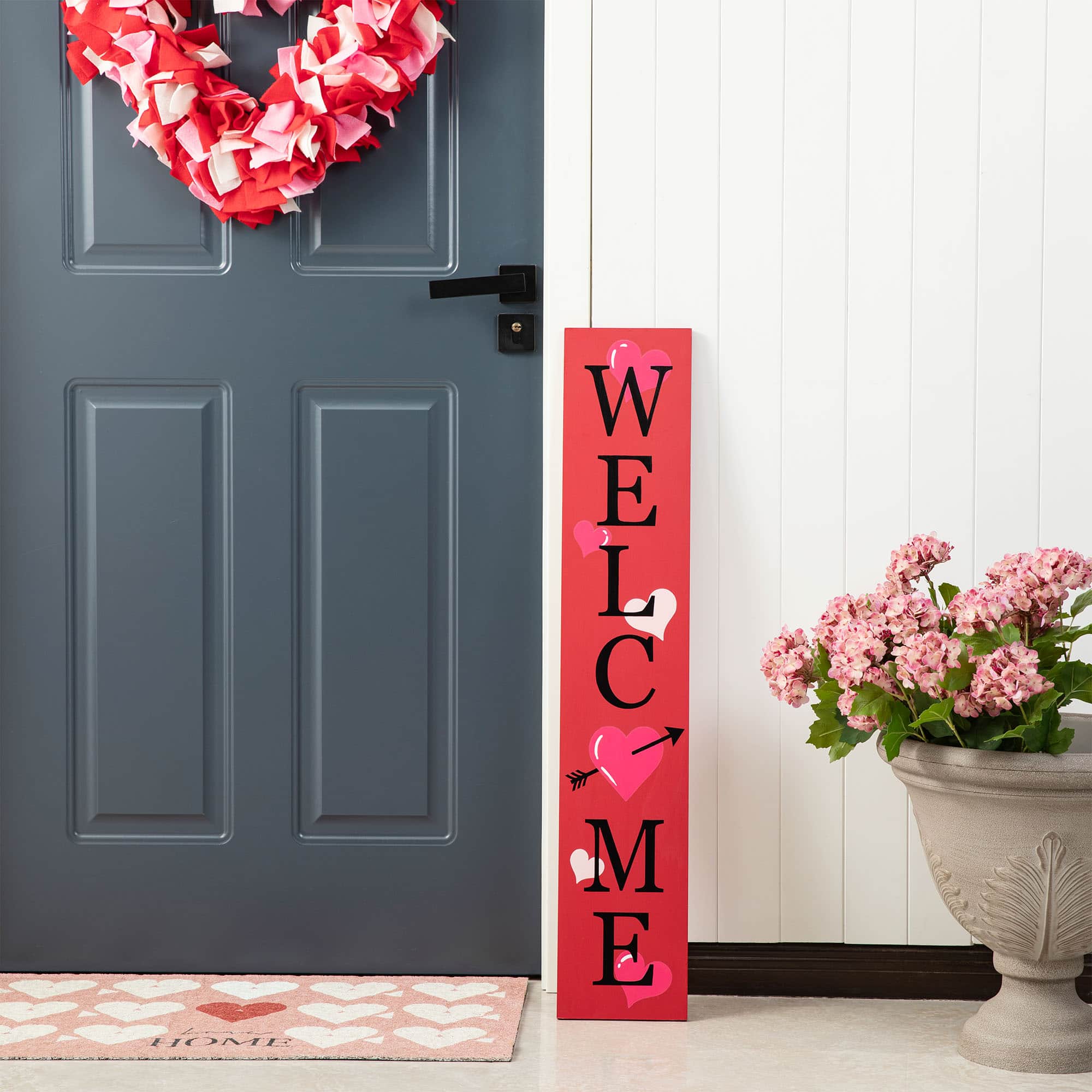 Glitzhome® 36" Valentine's Wooden Welcome Porch Sign