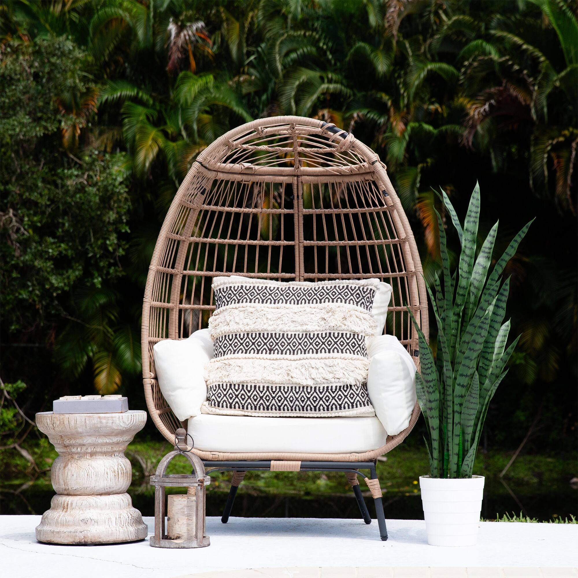 4ft. UV Resistant Artificial Snake Plant in White Decorative Planter