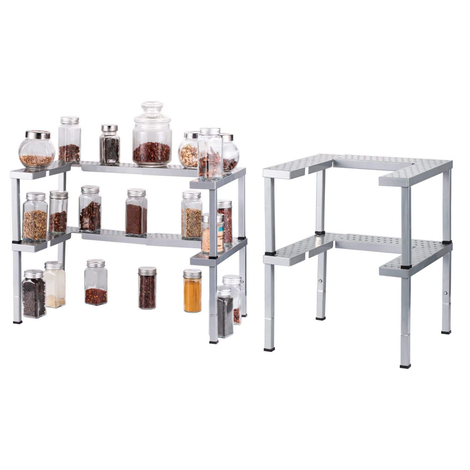 NEX&#x2122; Spicy Shelf Patented Stackable Organizer Adjustable Spice Rack
