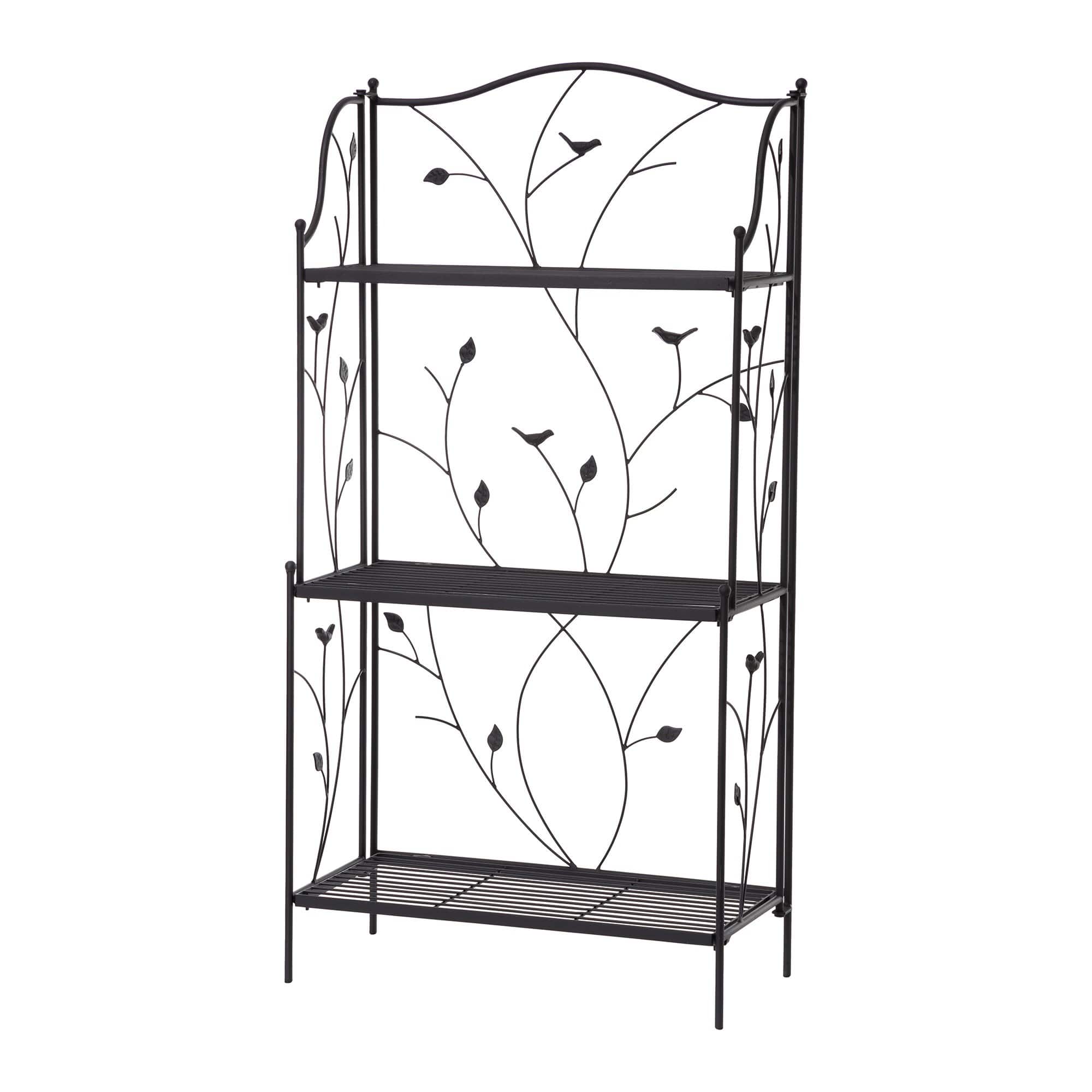 Glitzhome® Rectangular 3-Tiered Metal Shelf Planter Stand