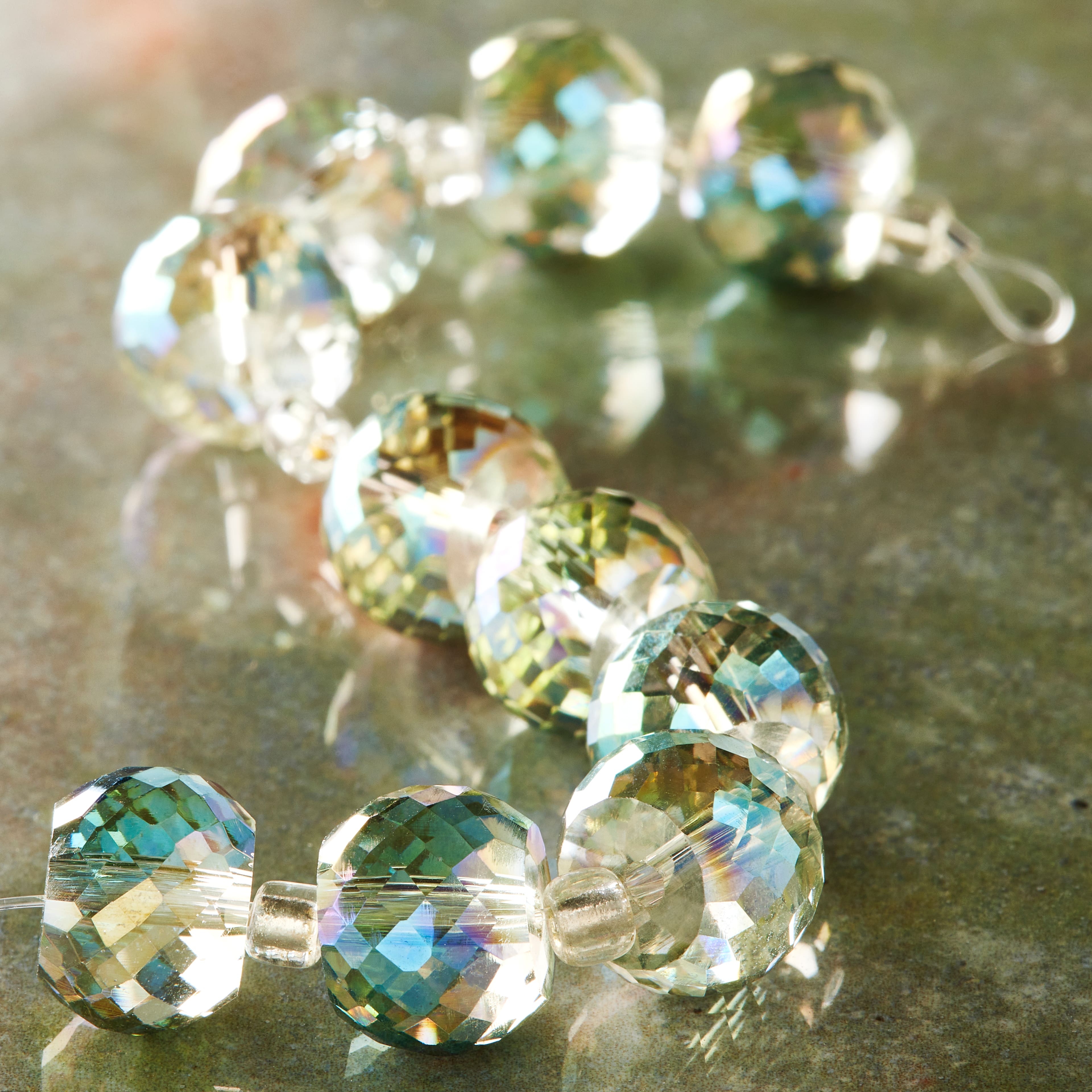 12 Packs: 10 ct. (120 total) Aqua Faceted Rondelle Glass Beads, 11mm by Bead Landing™