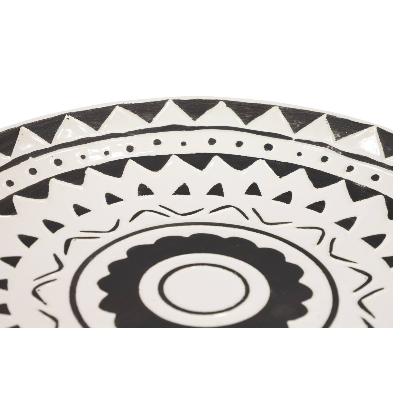 Set of 2 Black Ceramic Eclectic Abstract Wall Decor, 15", 14"