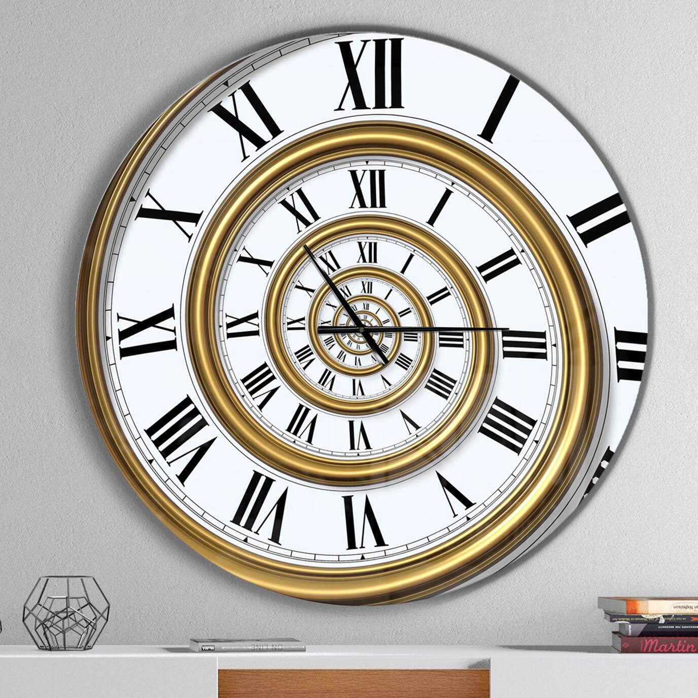 Designart &#x27;Time Spiral In Antique Style Modern Wall Clock