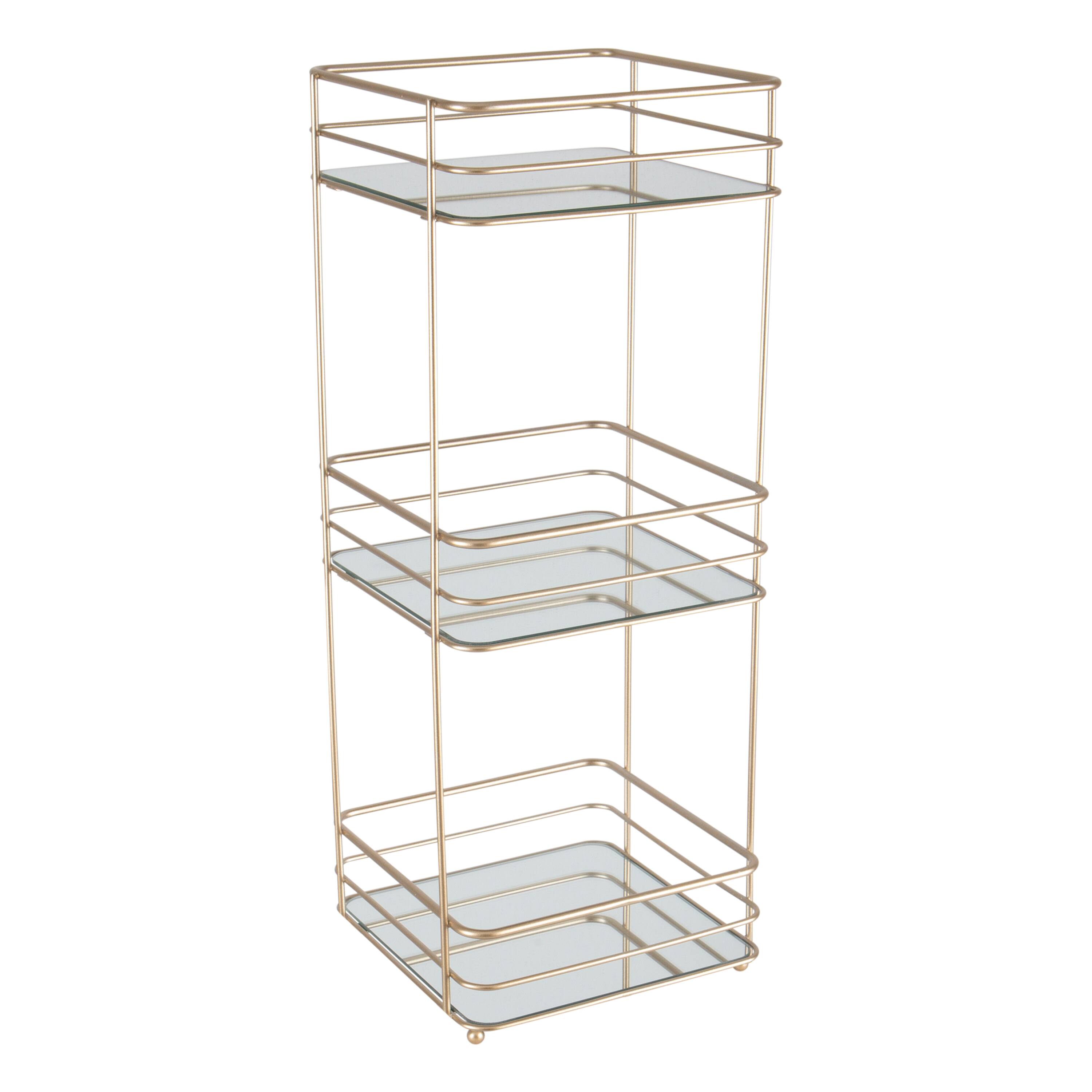 Elle D&#xE9;cor Satin Gold 3 Tiered Spa Tower
