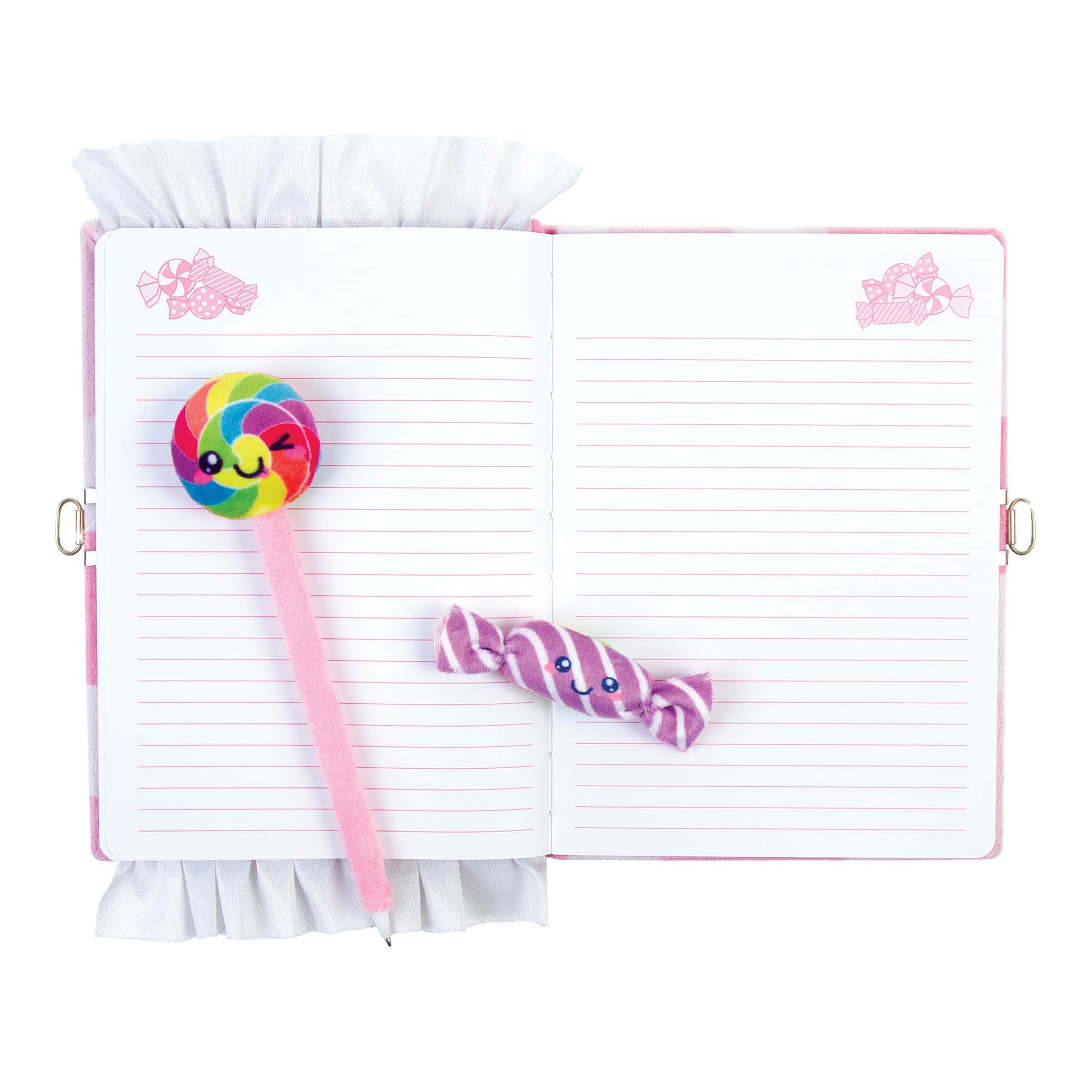 Make It Real™ 3C4G Candy Plush Pocket Locking Journal Set