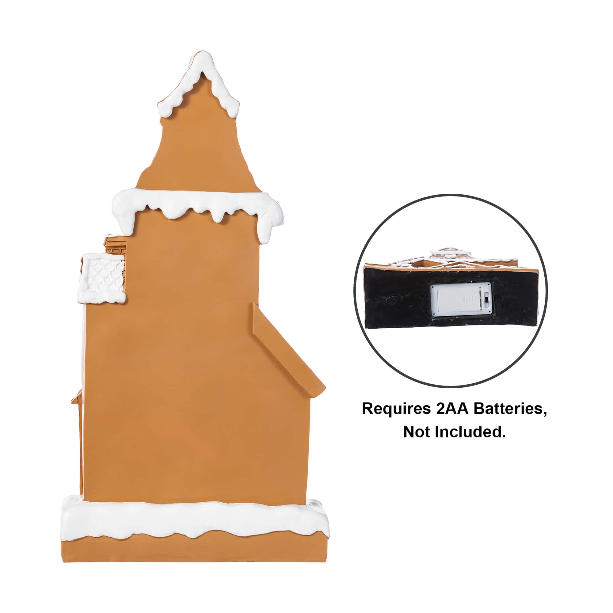Glitzhome&#xAE; 17.75&#x22; Christmas Lighted Resin Gingerbread House Table Decor