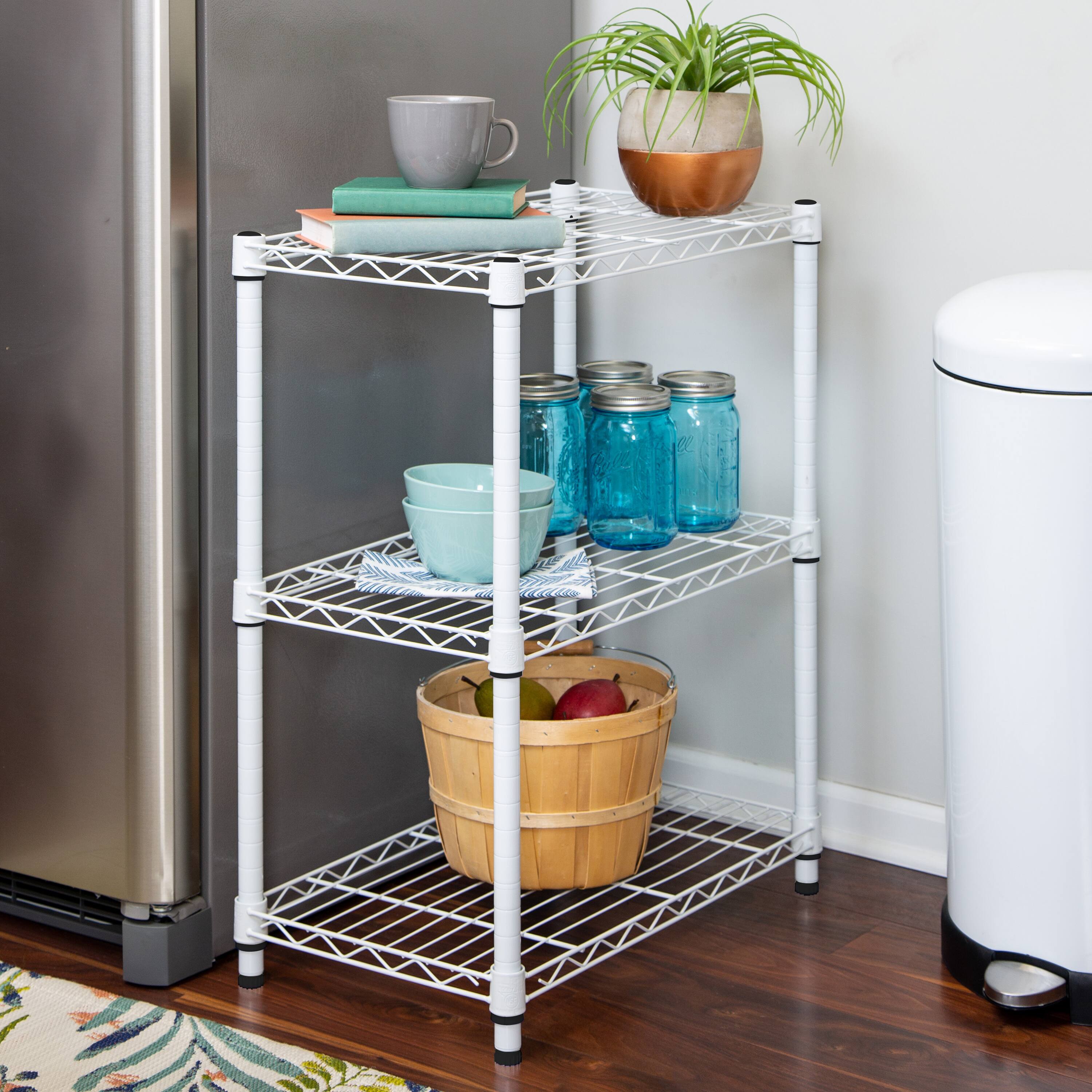 Honey Can Do White 3-Tier Heavy-Duty Adjustable Shelving Unit