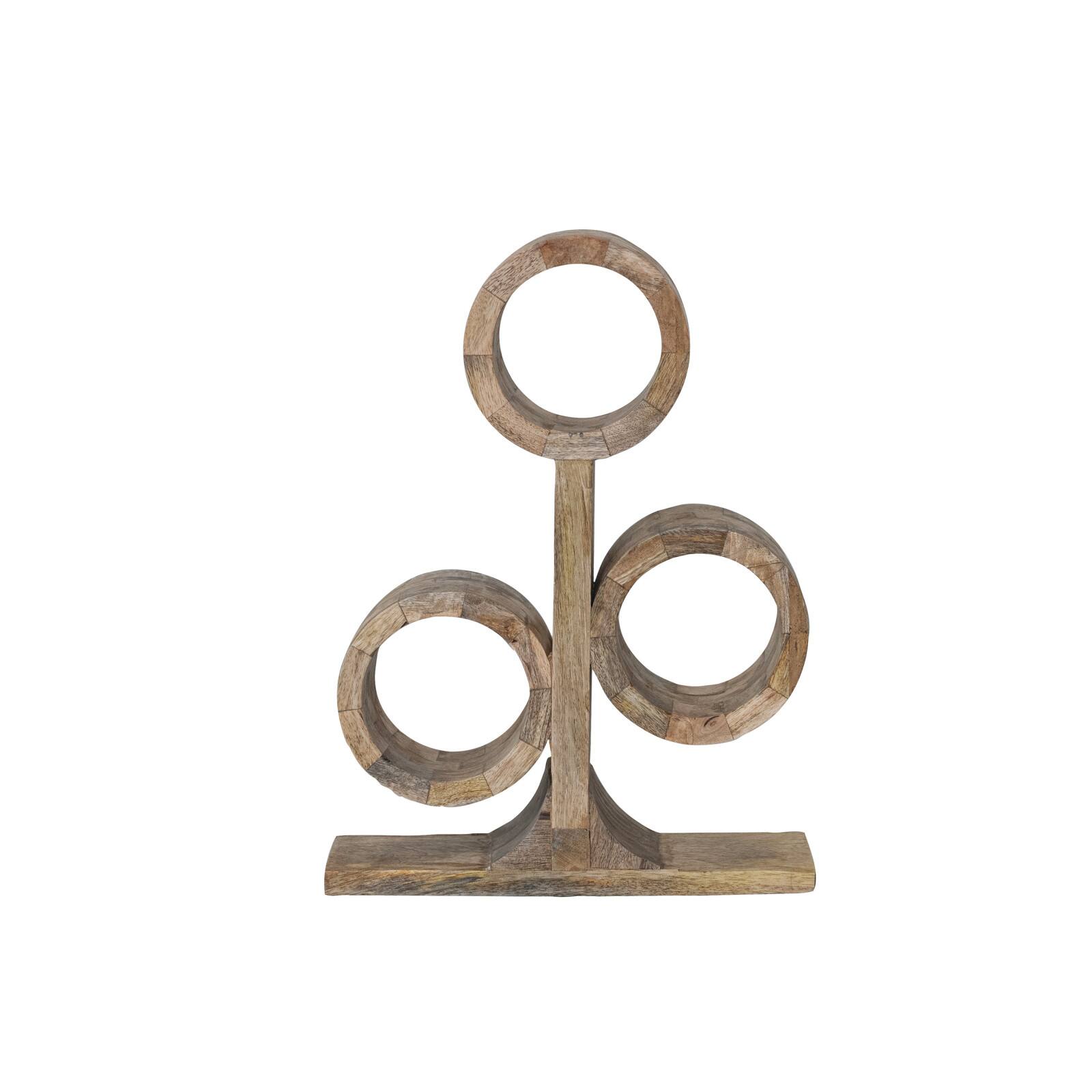Hello Honey&#xAE; 15.25&#x22; Natural Mango Wood Circular Wine Rack