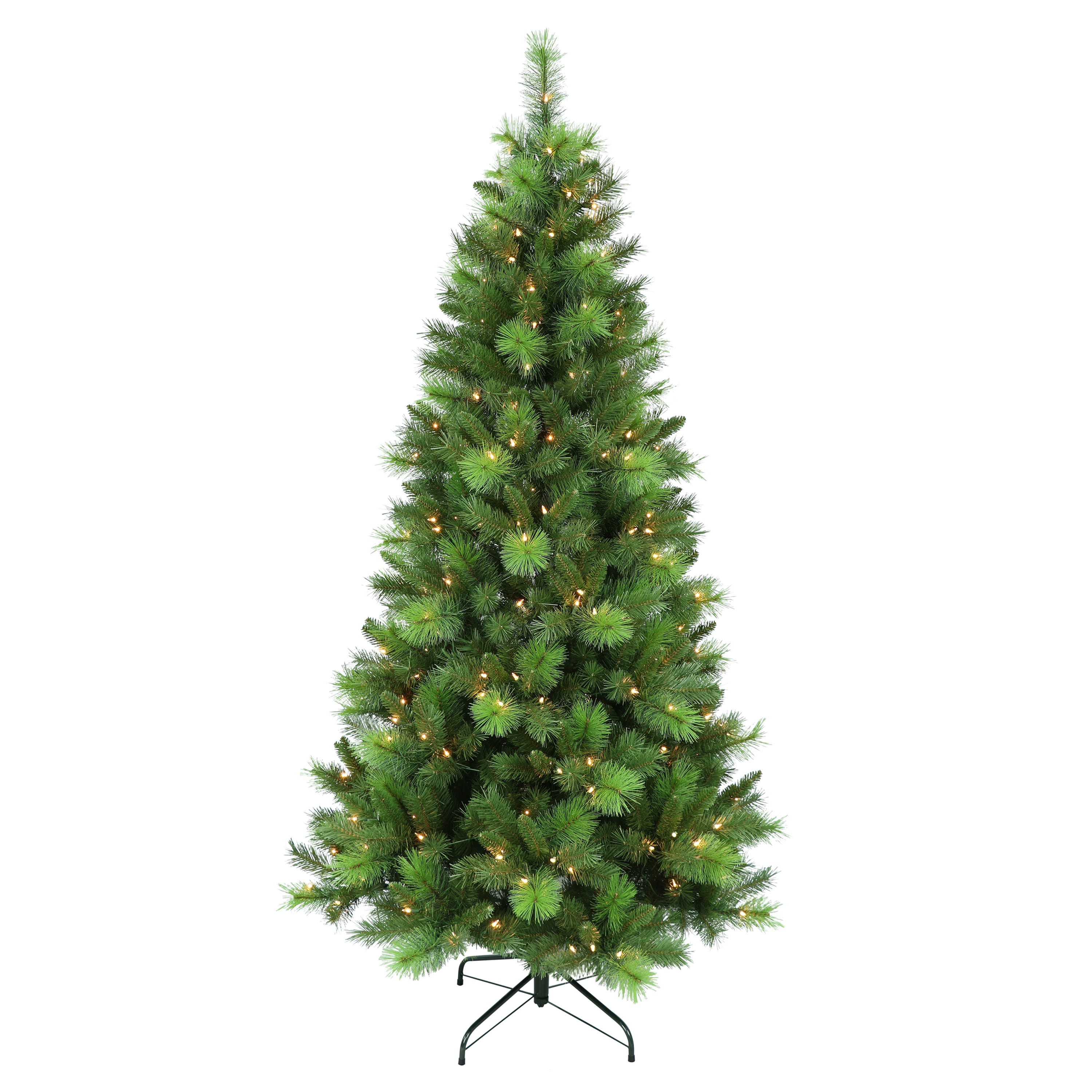 6.5ft. Pre-Lit Adirondack Pine Artificial Christmas Tree, Clear Lights ...