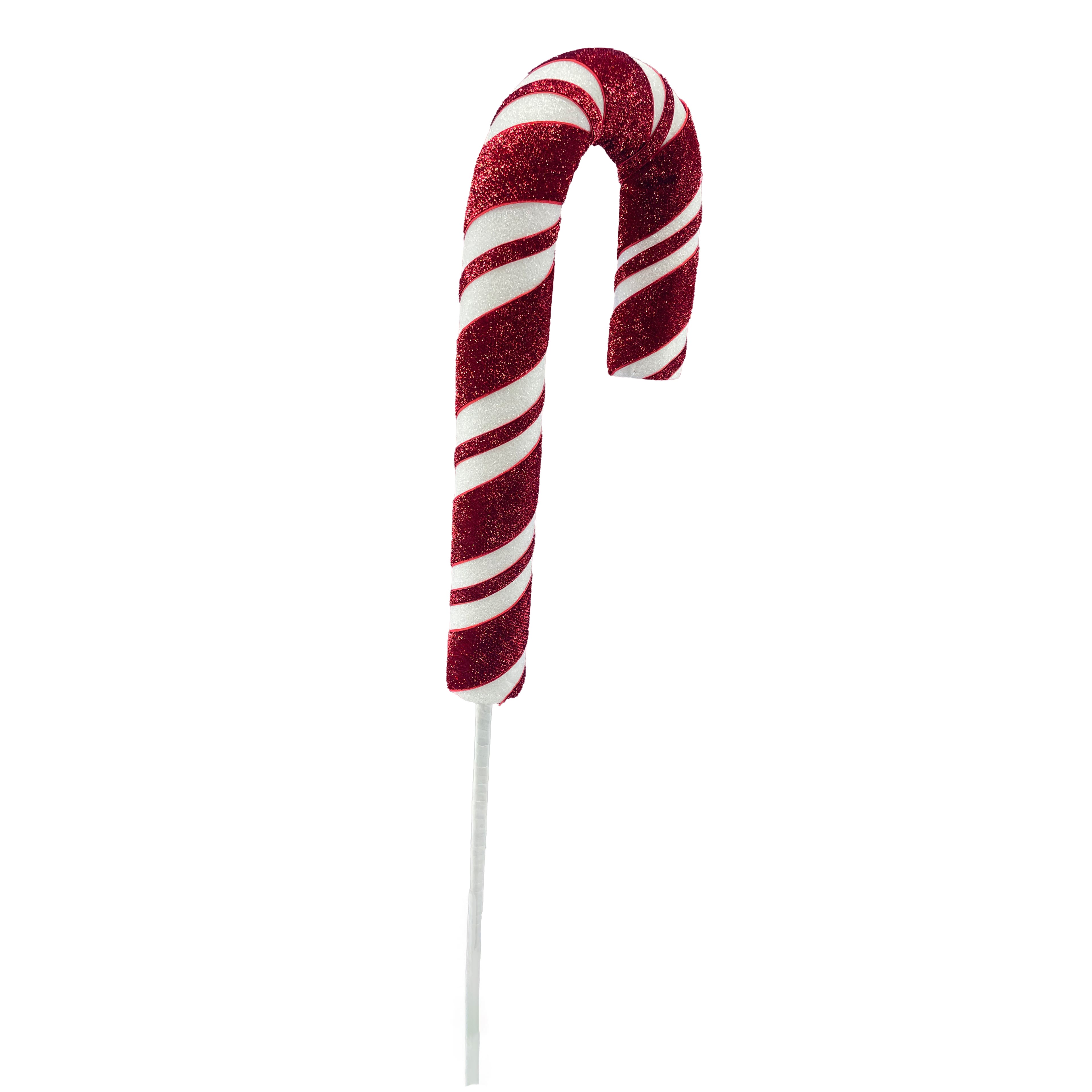 31&#x22; Red &#x26; White Glitter Candy Cane Stem by Ashland&#xAE;