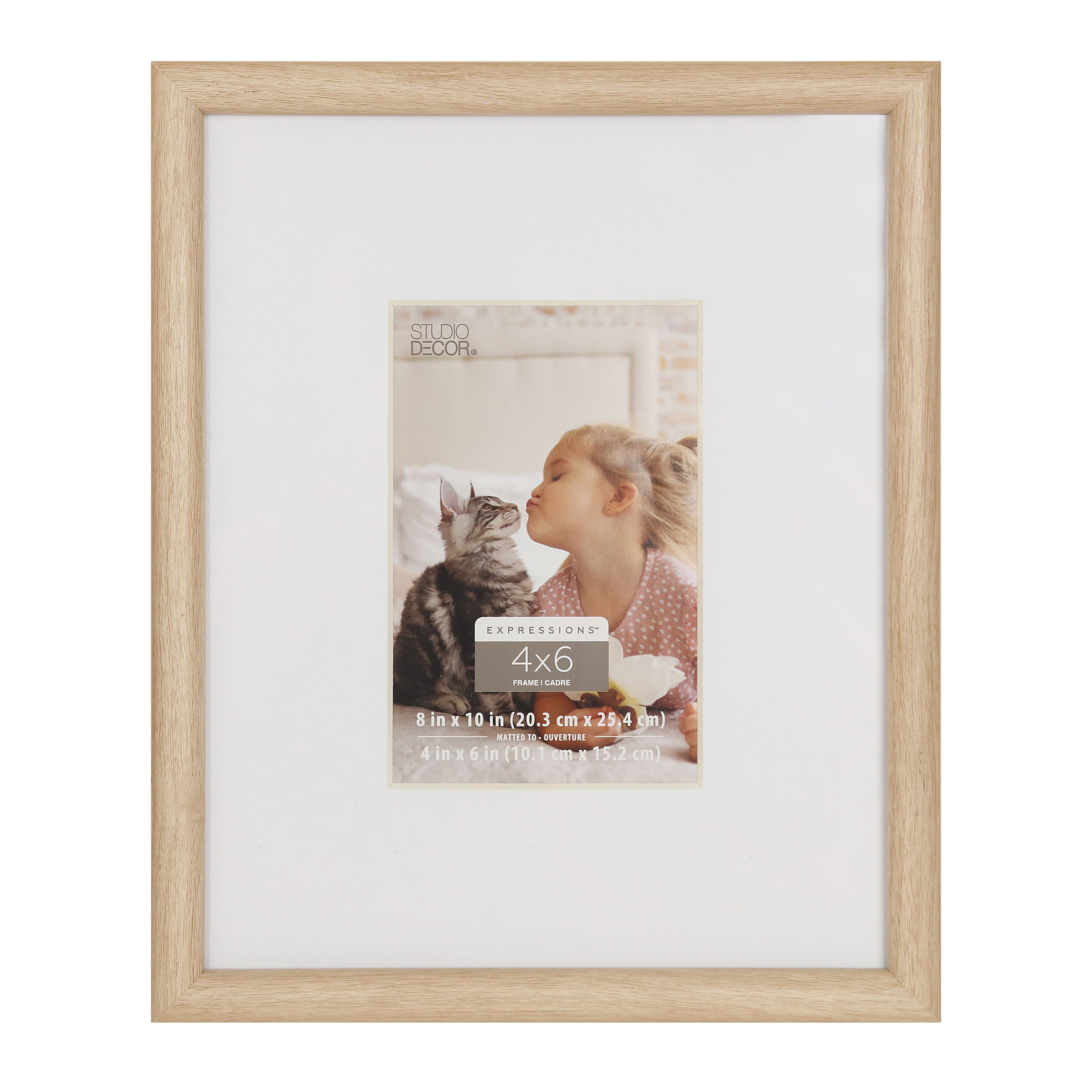 Natural Woodgrain 4&#x22; x 6&#x22; Frame with Mat, Expressions&#x2122; by Studio D&#xE9;cor&#xAE;