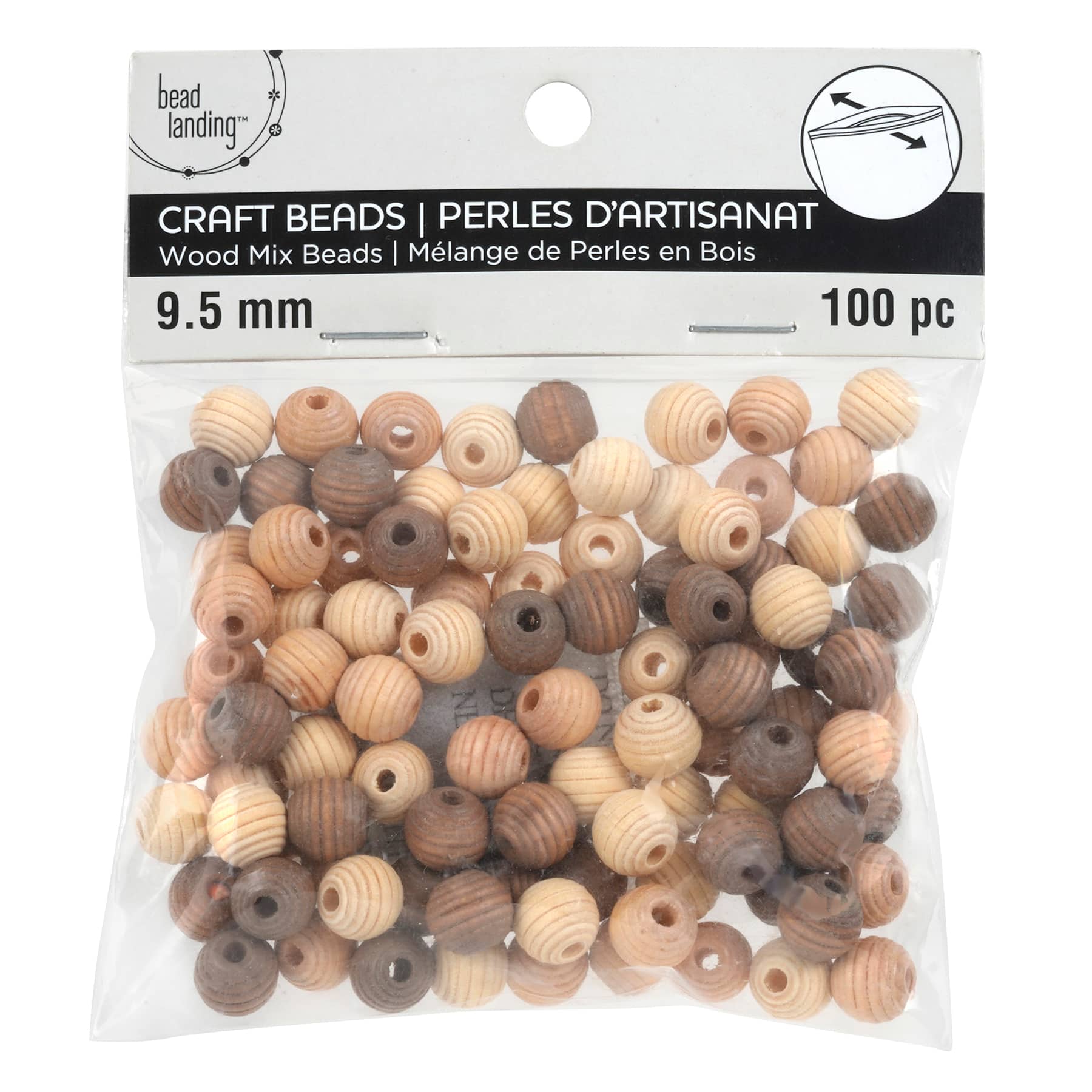Mixed Wood Round Craft Beads, 9.5mm by Bead Landing&#x2122;