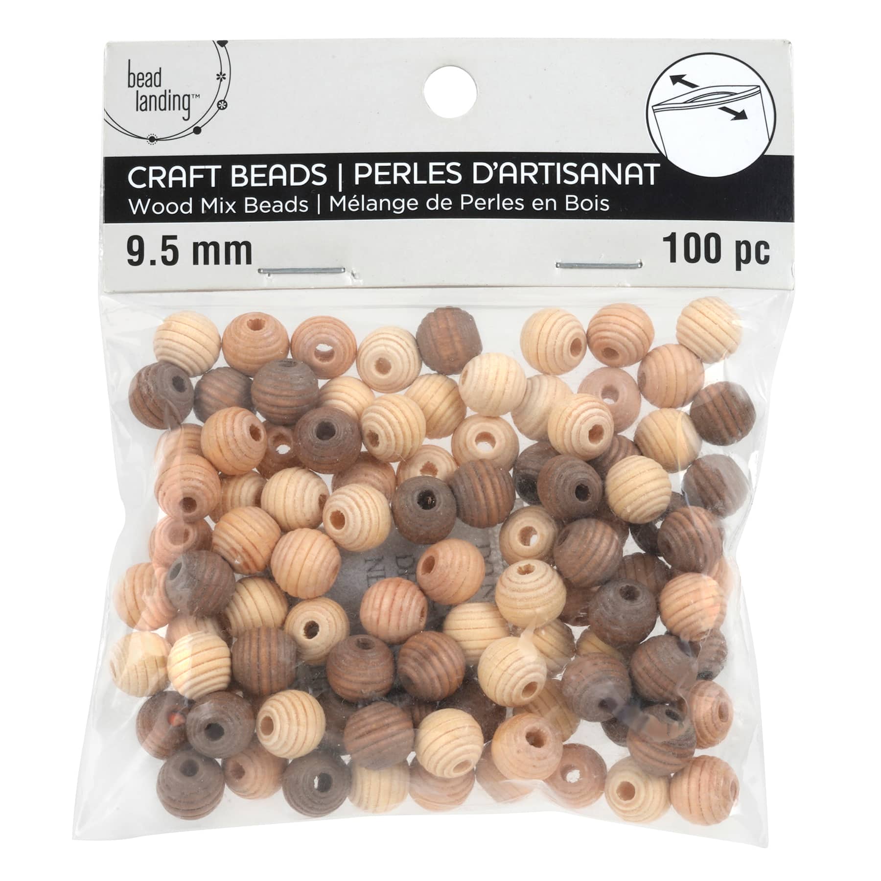 Mixed Wood Round Craft Beads, 9.5mm by Bead Landing™