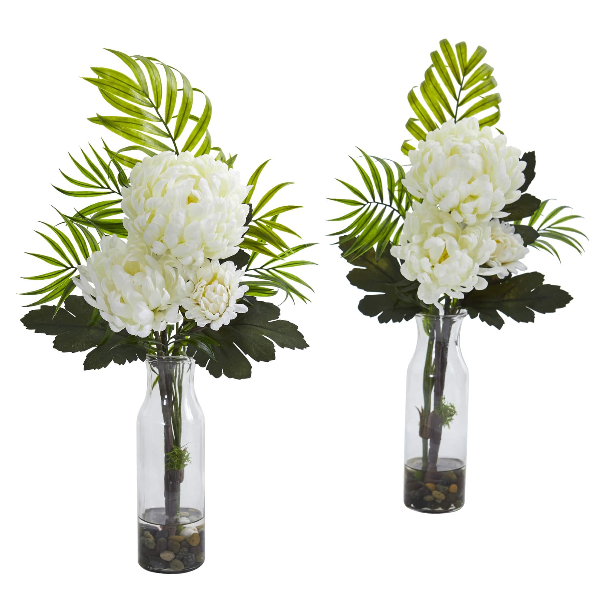 Tropical Mum Arrangement In Vase, 2ct.