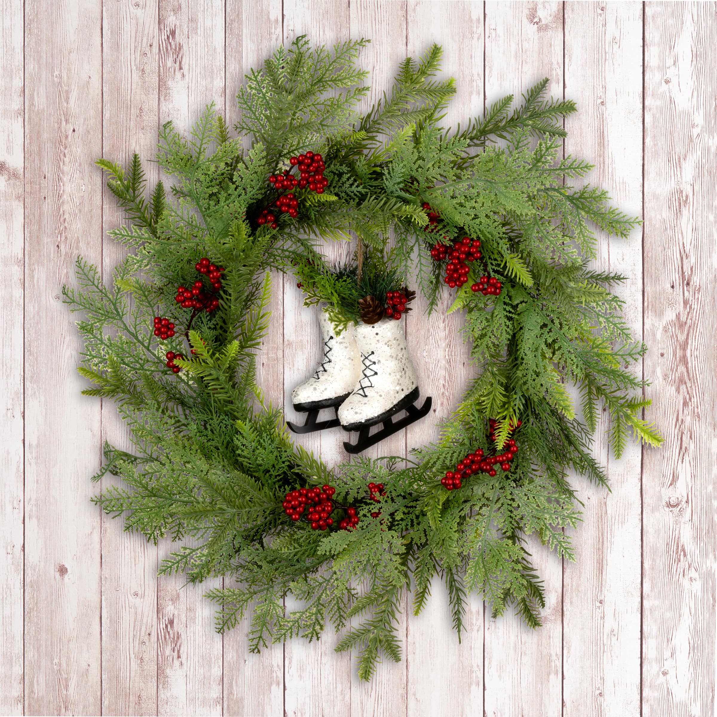 22&#x22; Winter Skates Wreath