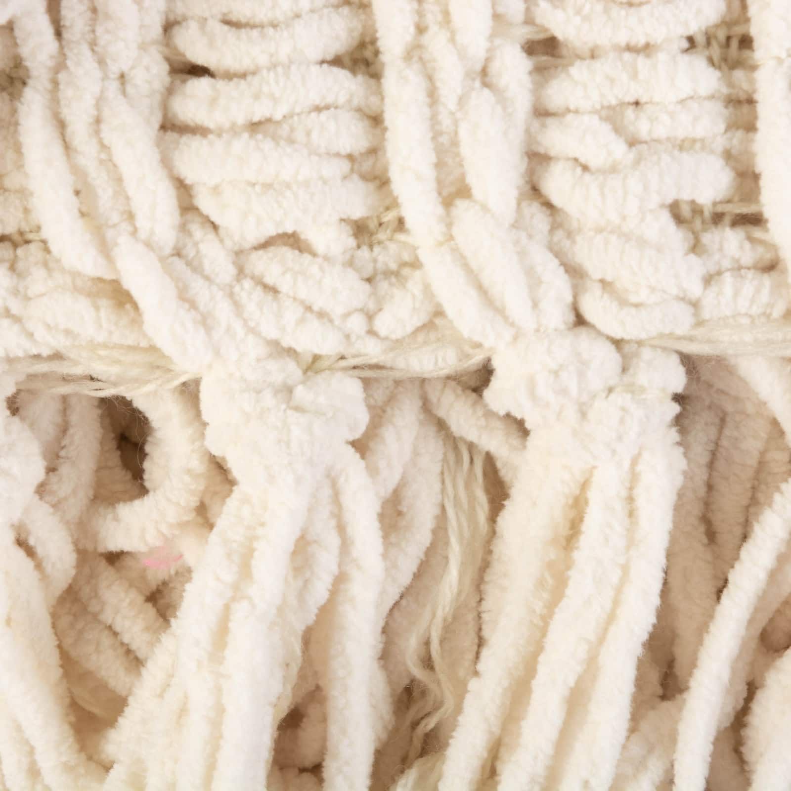 Chenille Luxury Tassel Throw Cream&#x22;