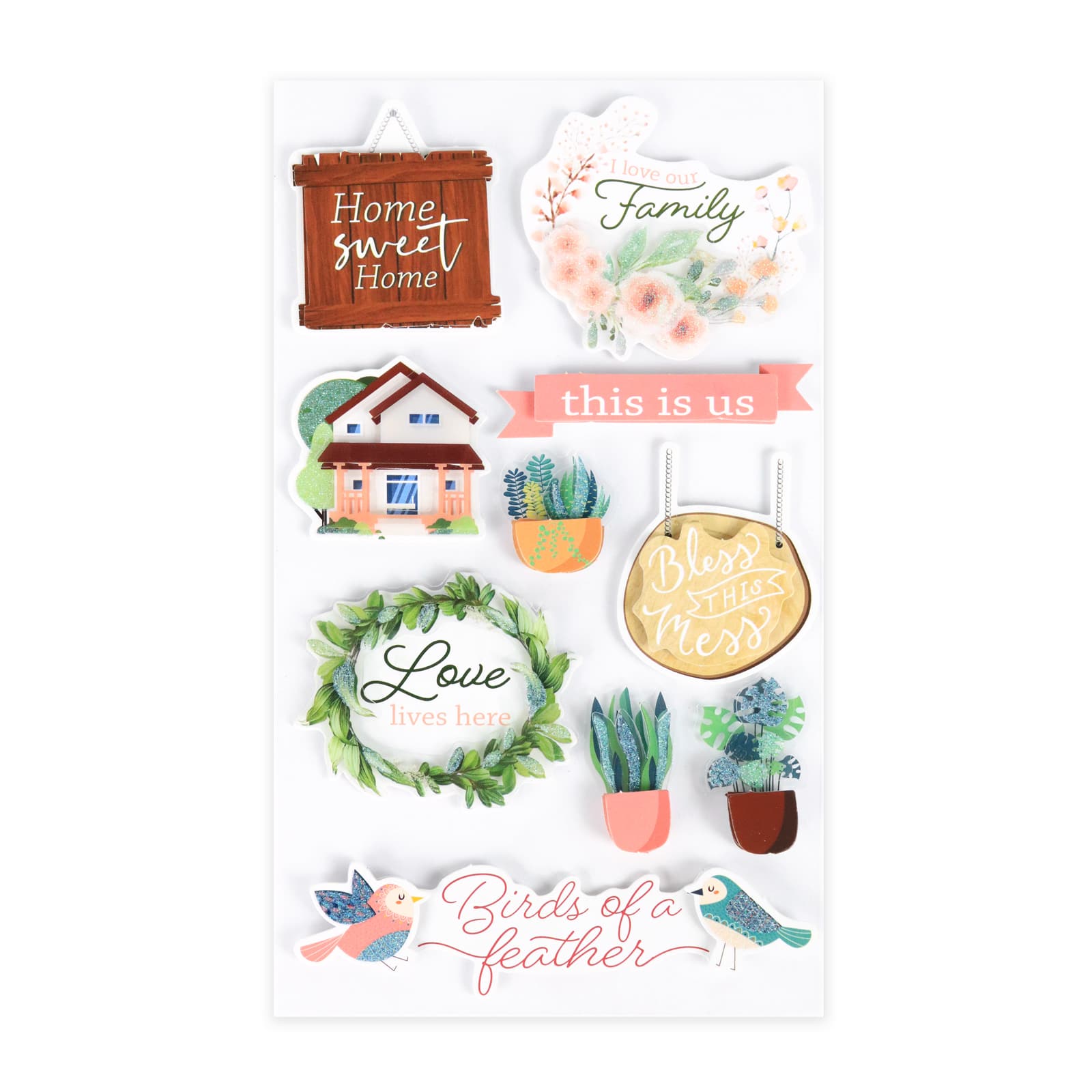 12 Pack: Home Sweet Home & Family Stickers by Recollections™