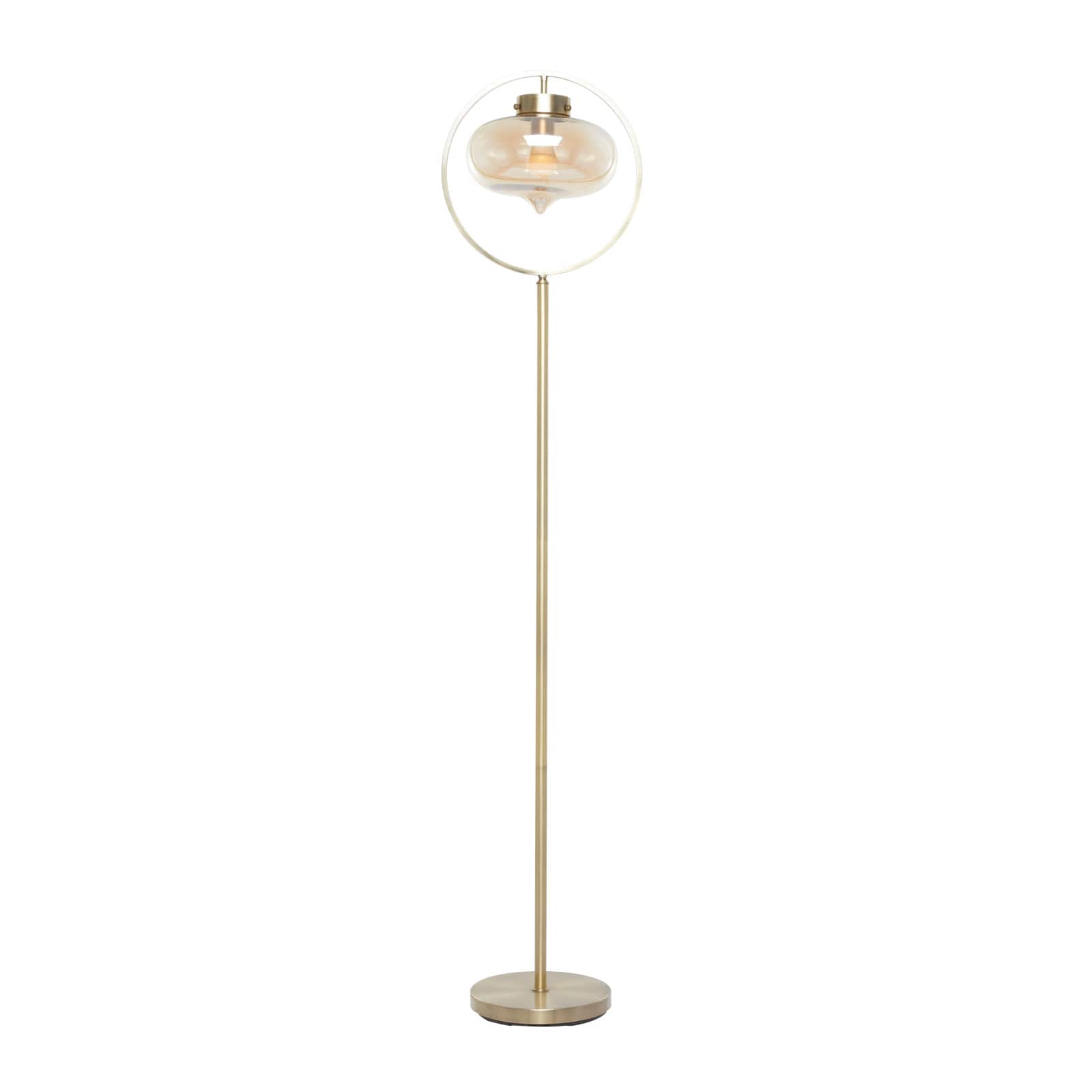 Gold Iron Contemporary Floor Lamp, 14&#x22; x 14&#x22; x 9&#x22;