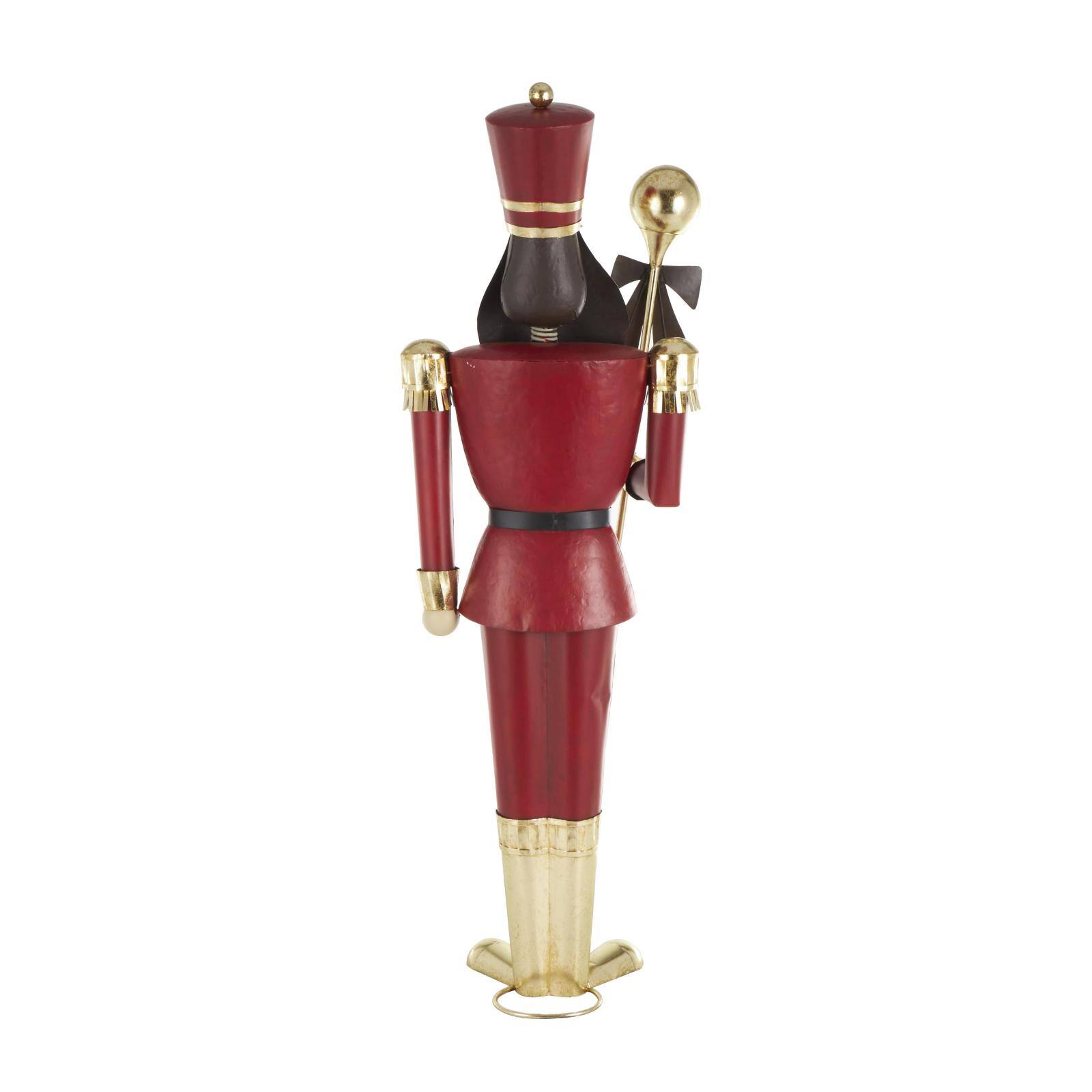 52&#x22; Red Metal Nutcracker Standing Sculpture